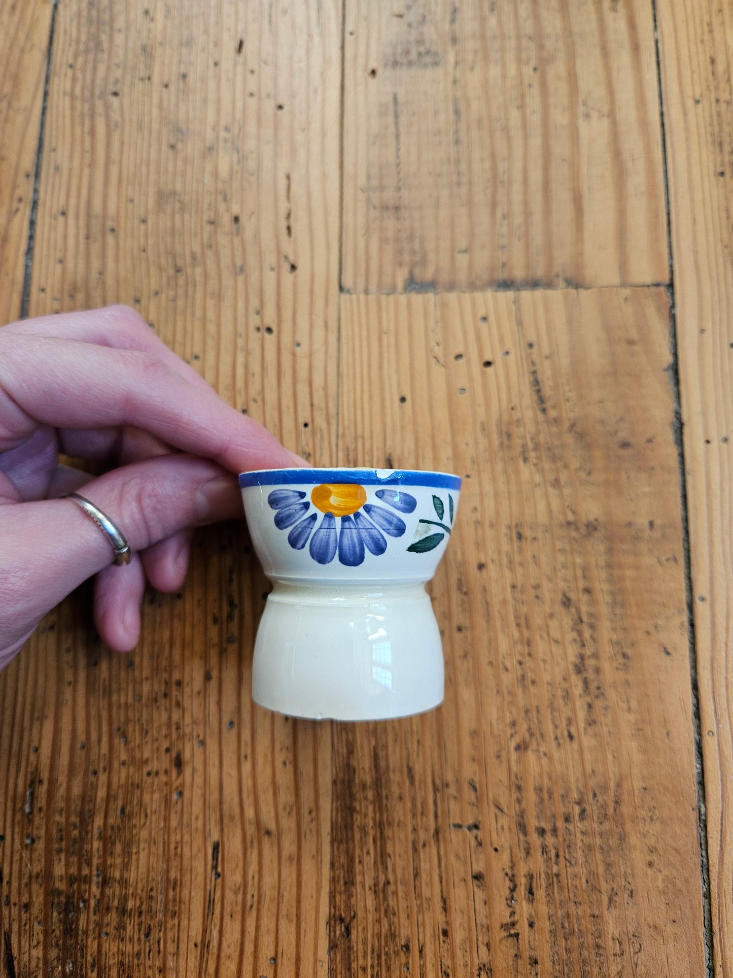 Coquetier diabolo fleuri