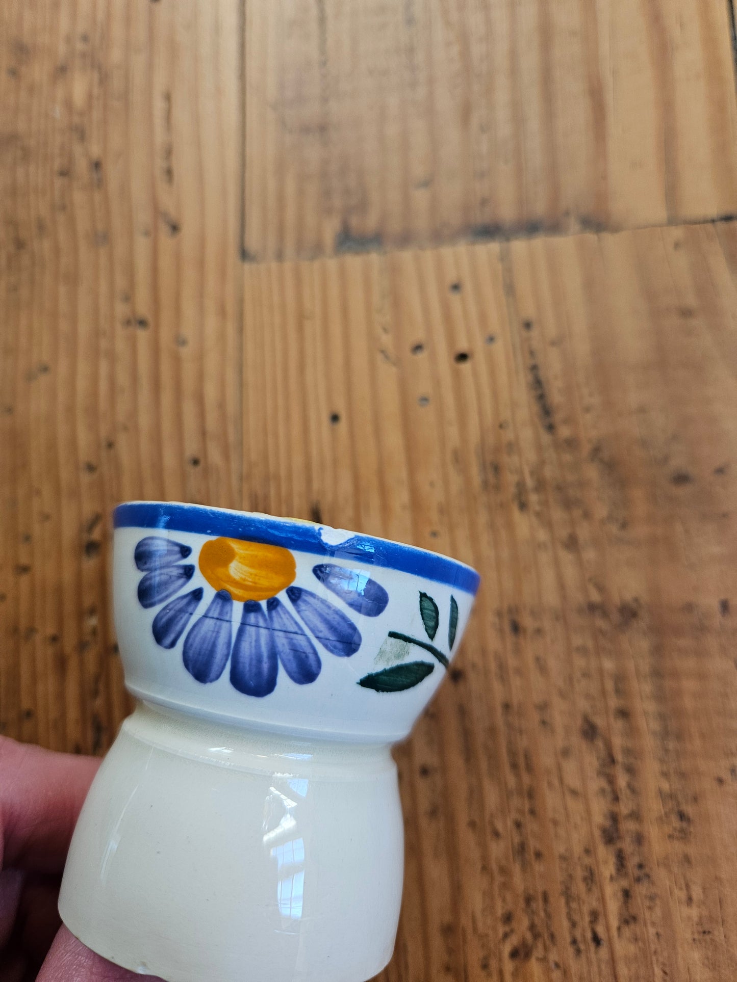 Coquetier diabolo fleuri