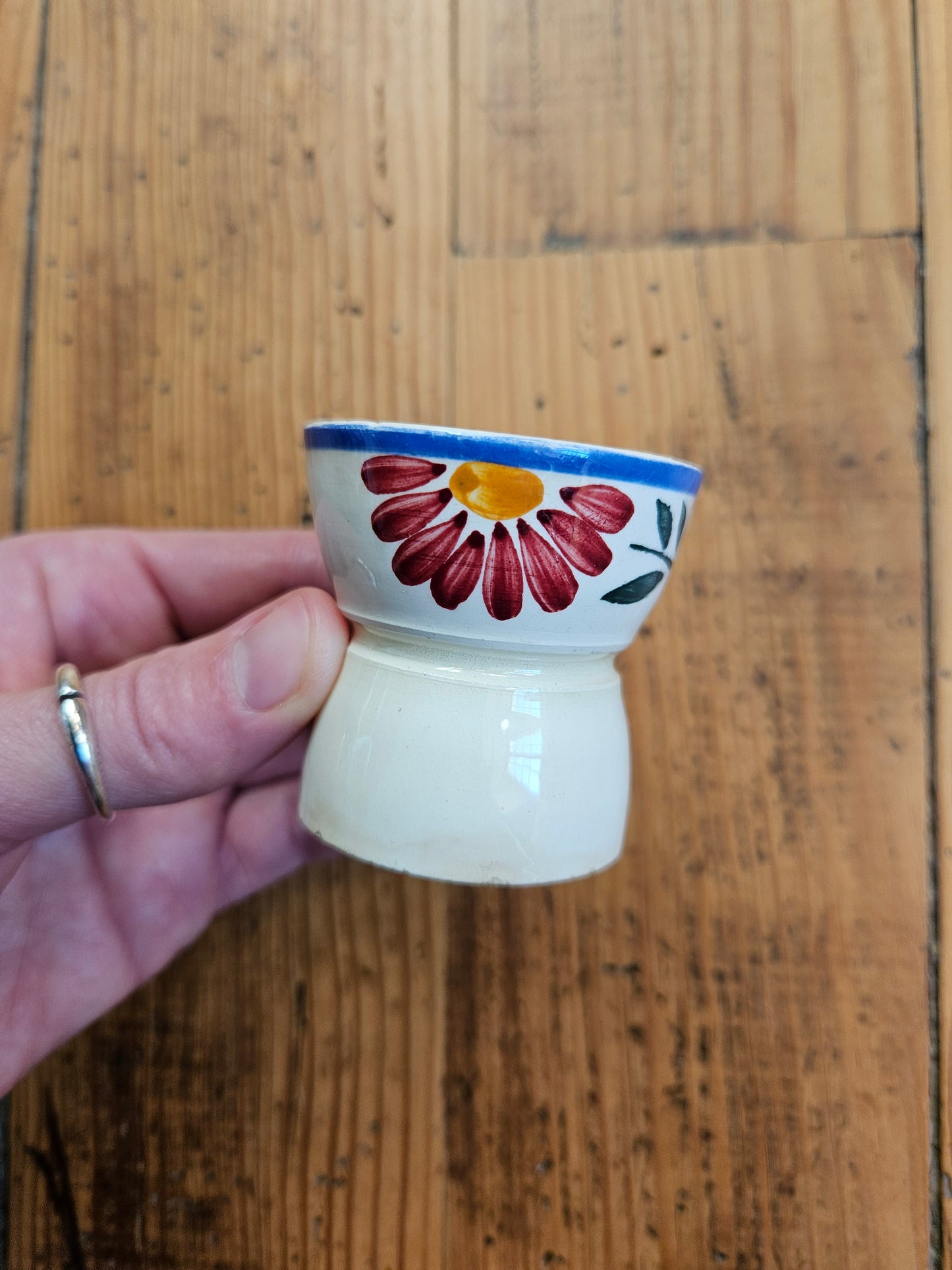 Coquetier diabolo fleuri