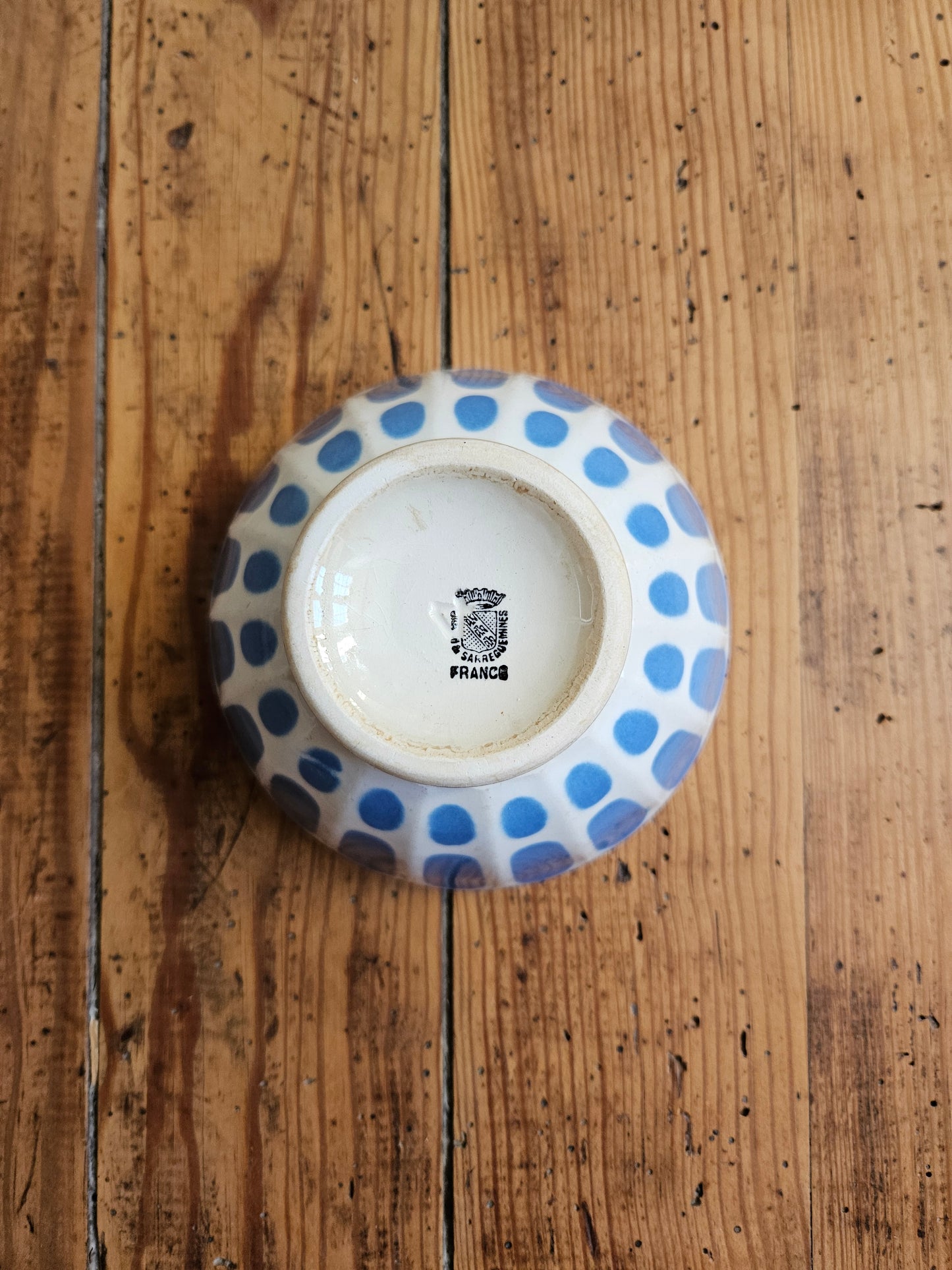 Bol à facettes Digoin, décor bleu
