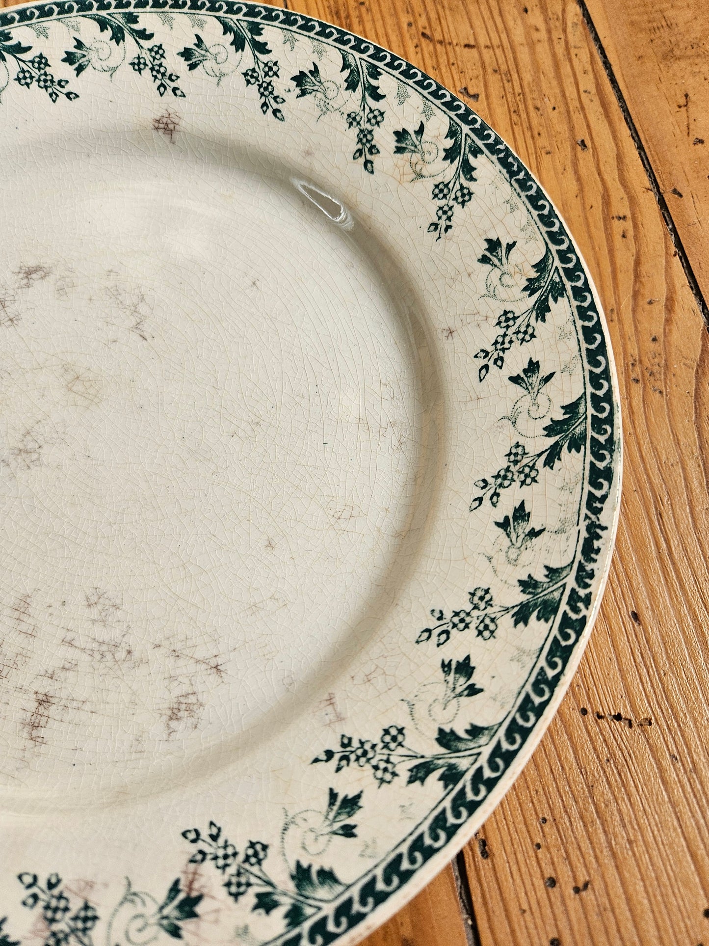 Duo d’assiettes plates dépareillées vertes