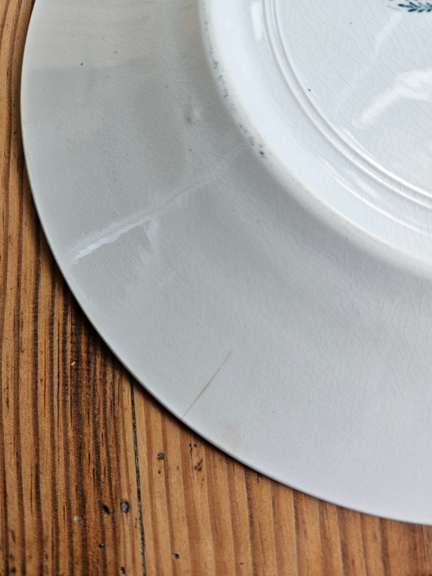 Duo d’assiettes plates dépareillées vertes