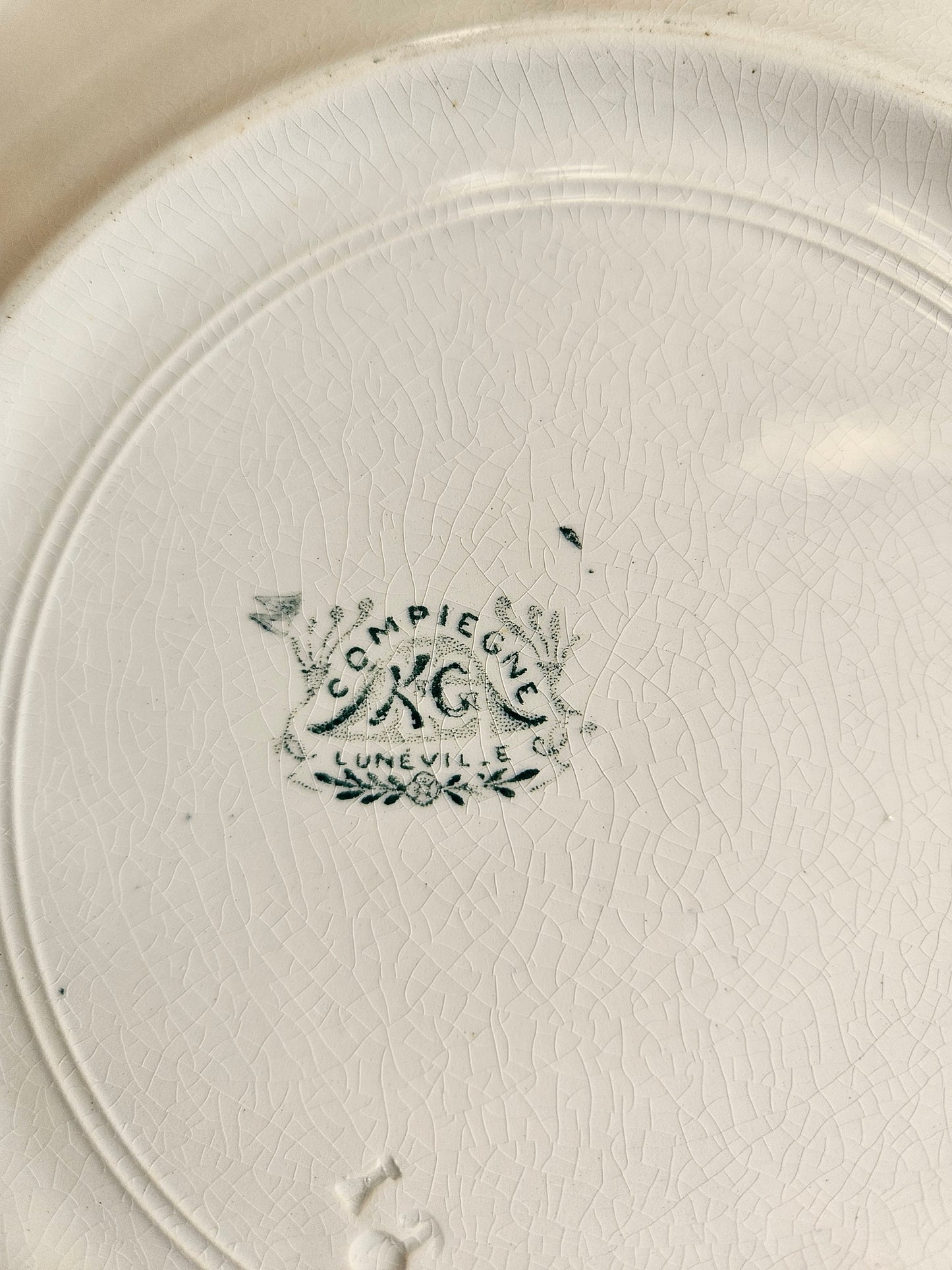 Duo d’assiettes plates dépareillées vertes