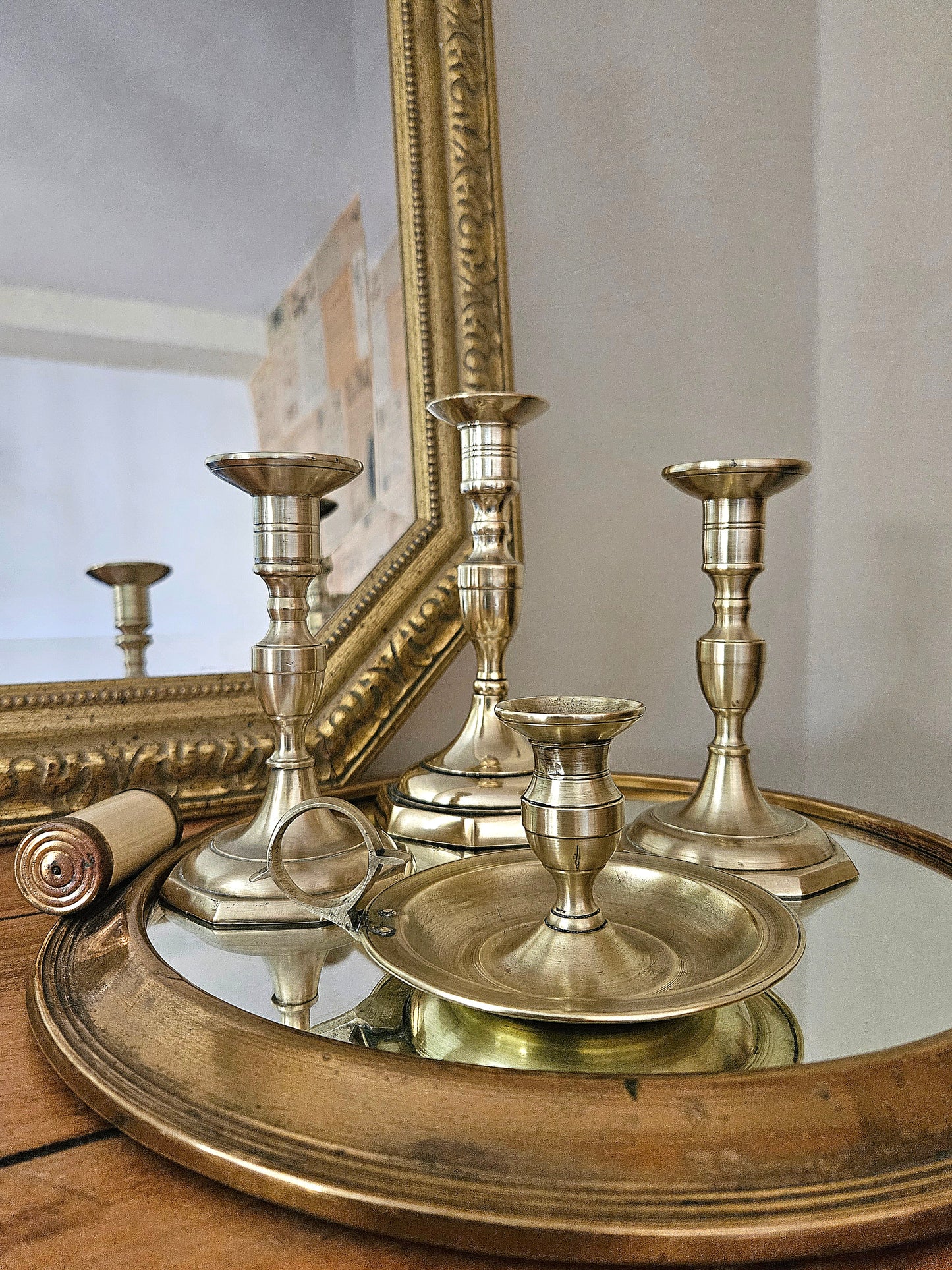 Bougeoir à main en laiton