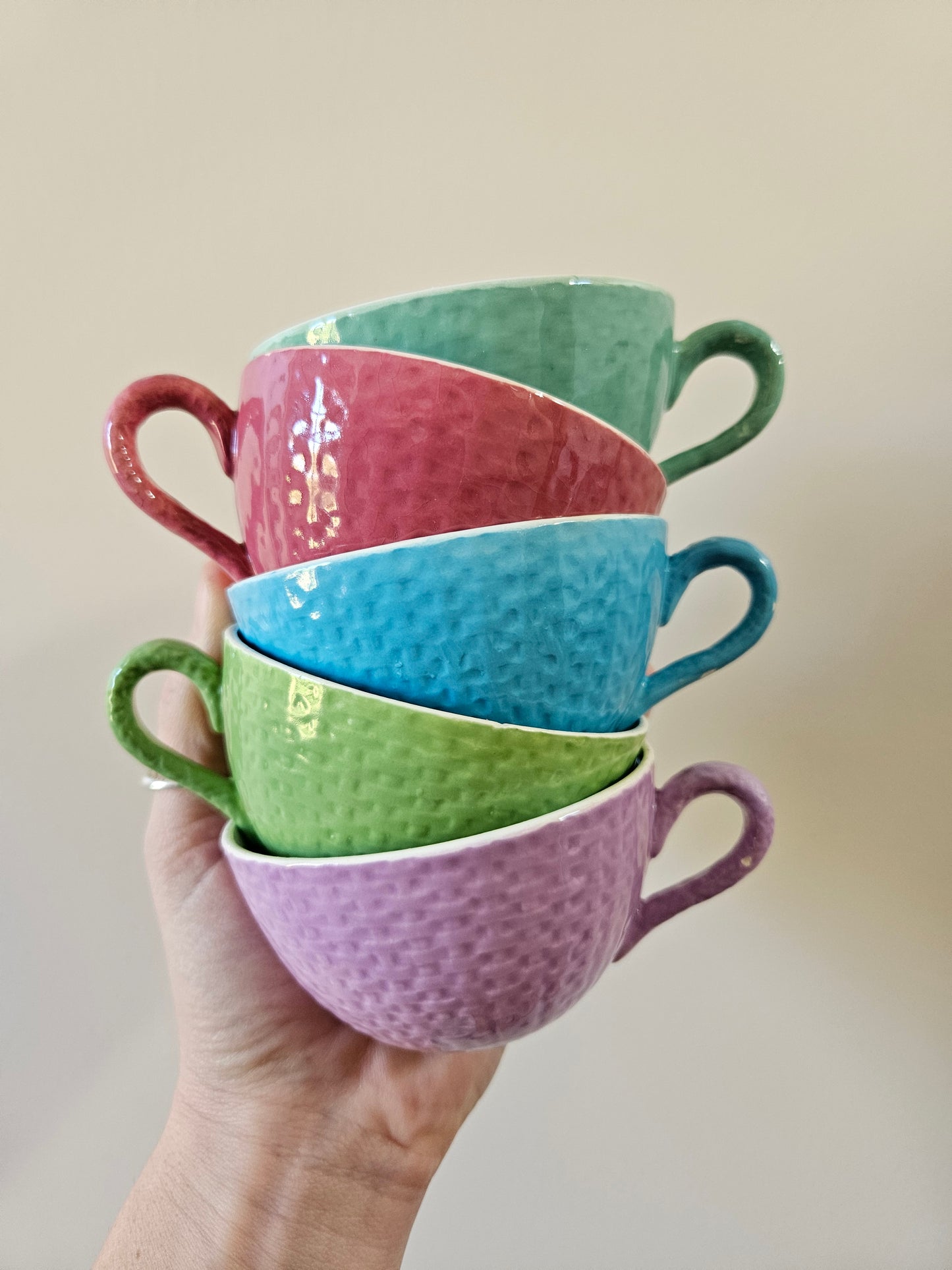 Tasses Digoin multicolores
