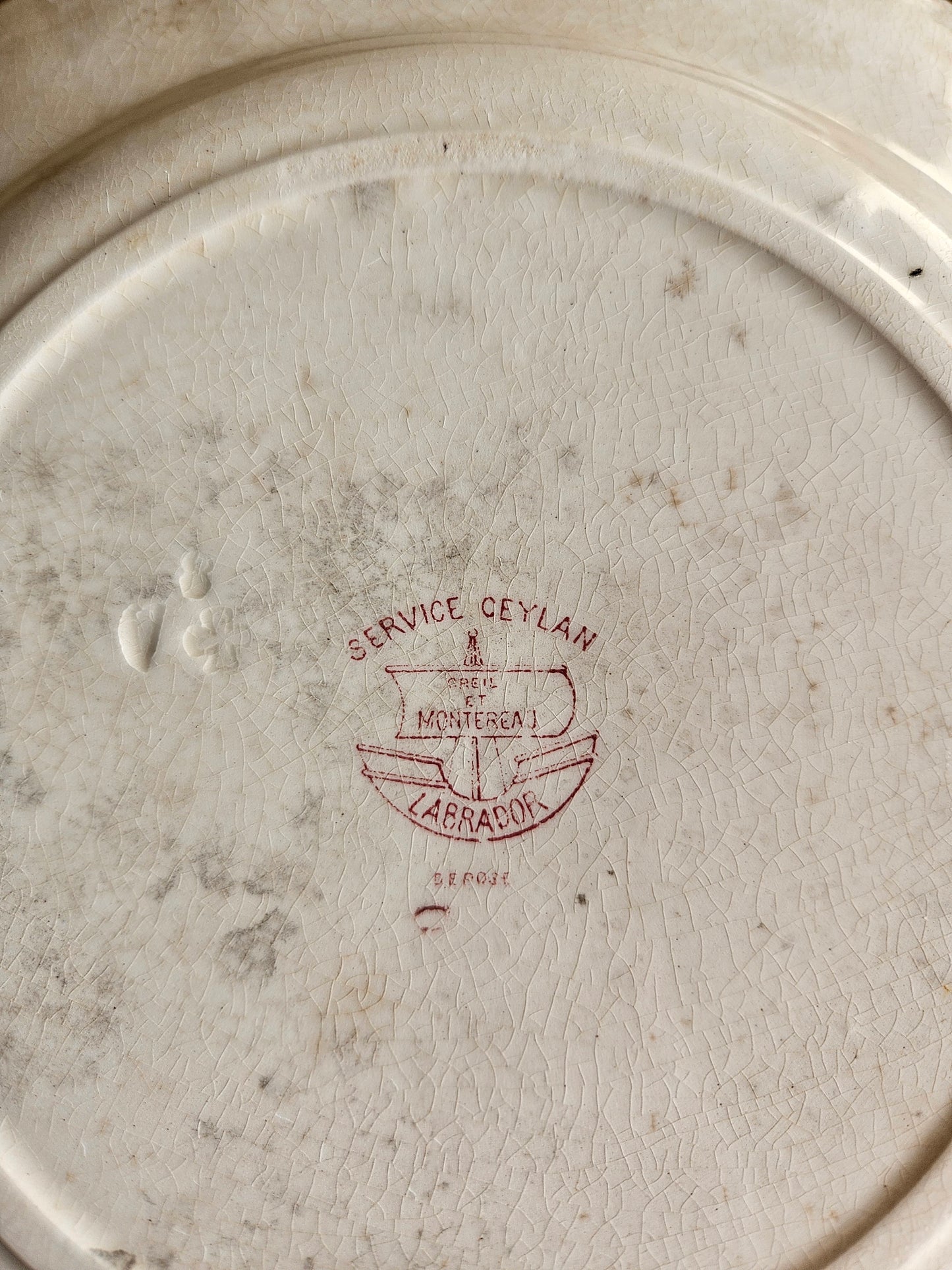 Assiettes plates Creil et Montereau, Ceylan