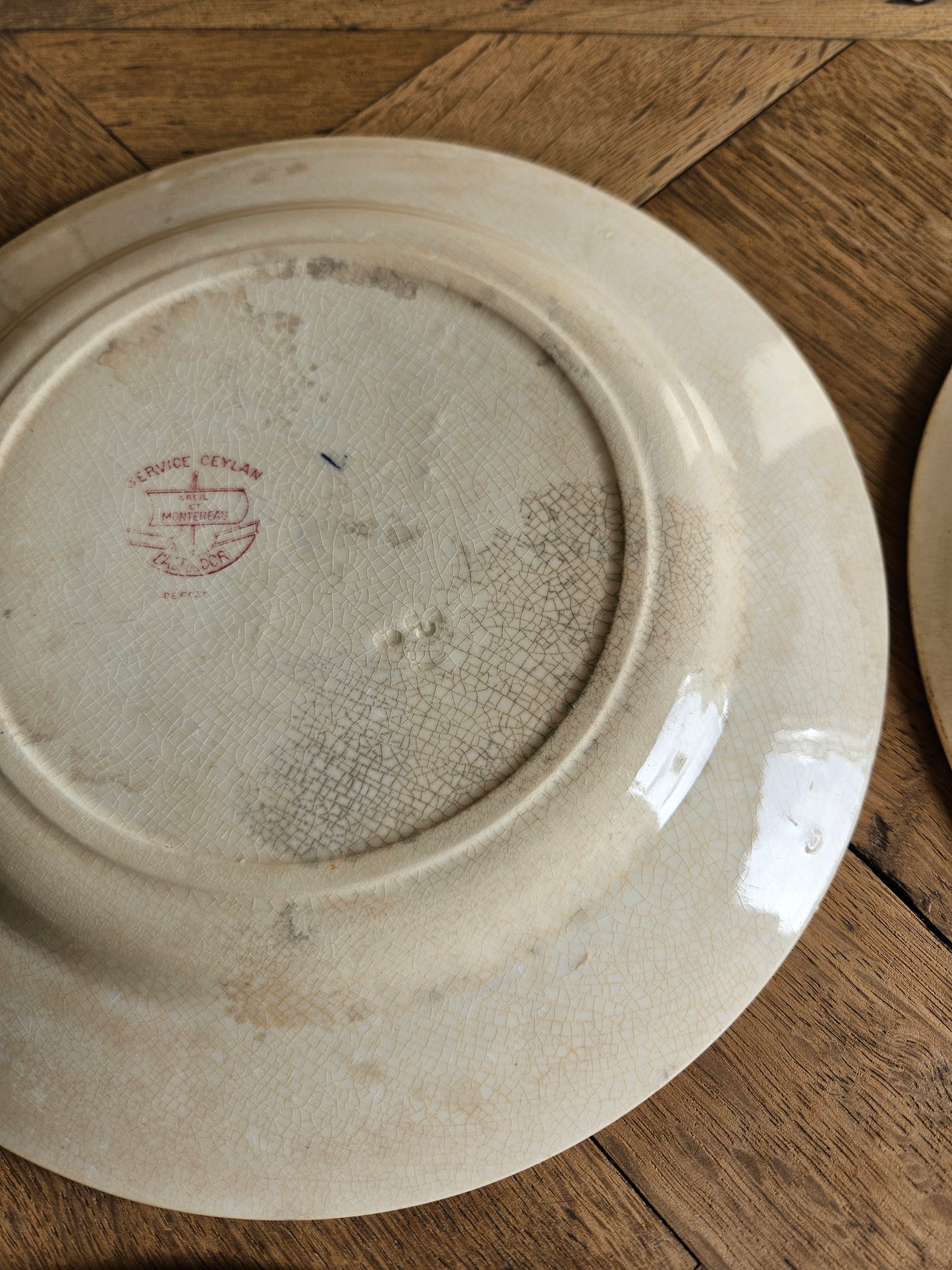 Assiettes plates Creil et Montereau, Ceylan