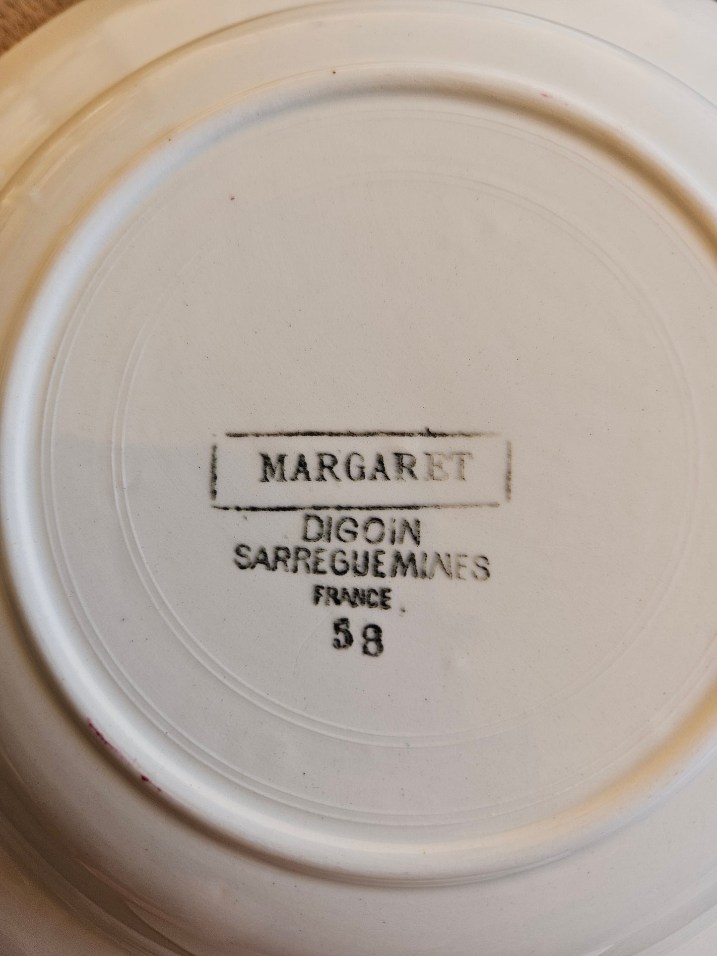 Assiettes creuses rétro Digoin, Margaret