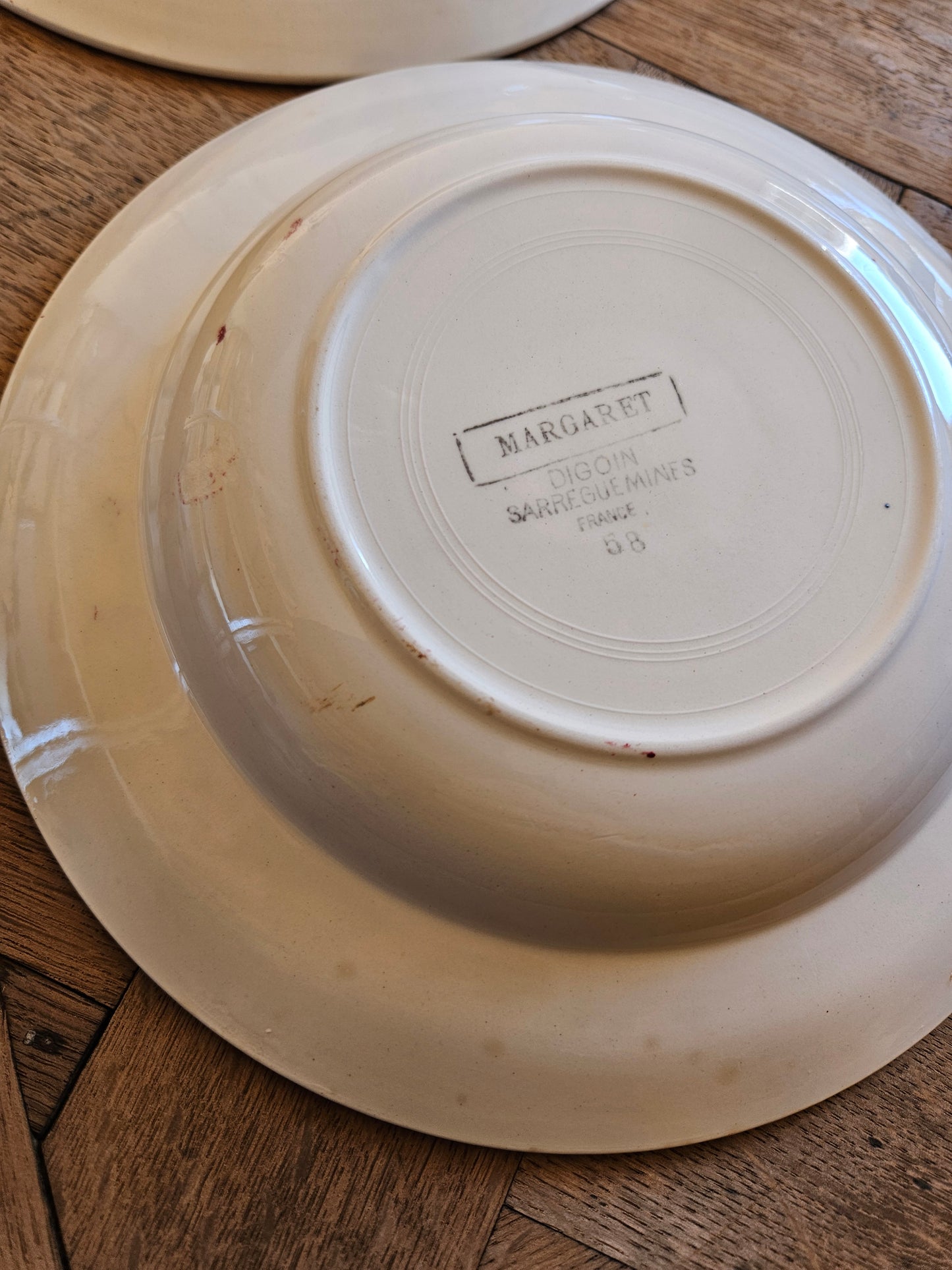 Assiettes creuses rétro Digoin, Margaret