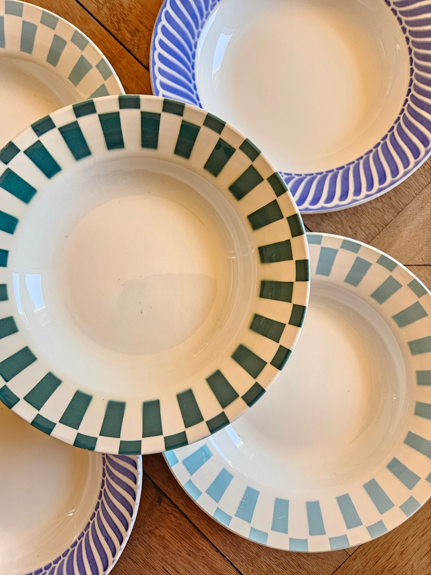 Assiettes creuses Digoin dépareillées