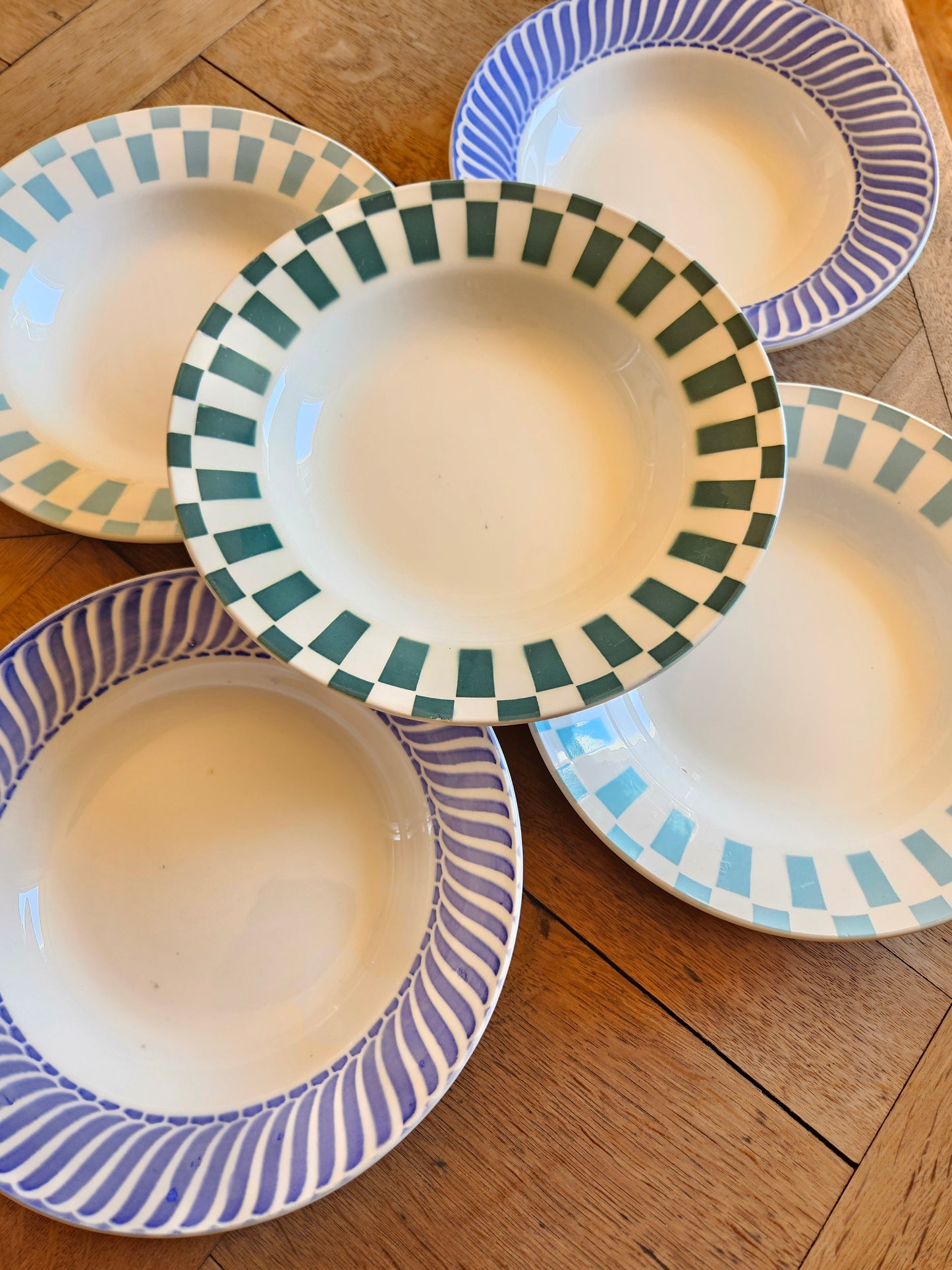 Assiettes creuses Digoin dépareillées