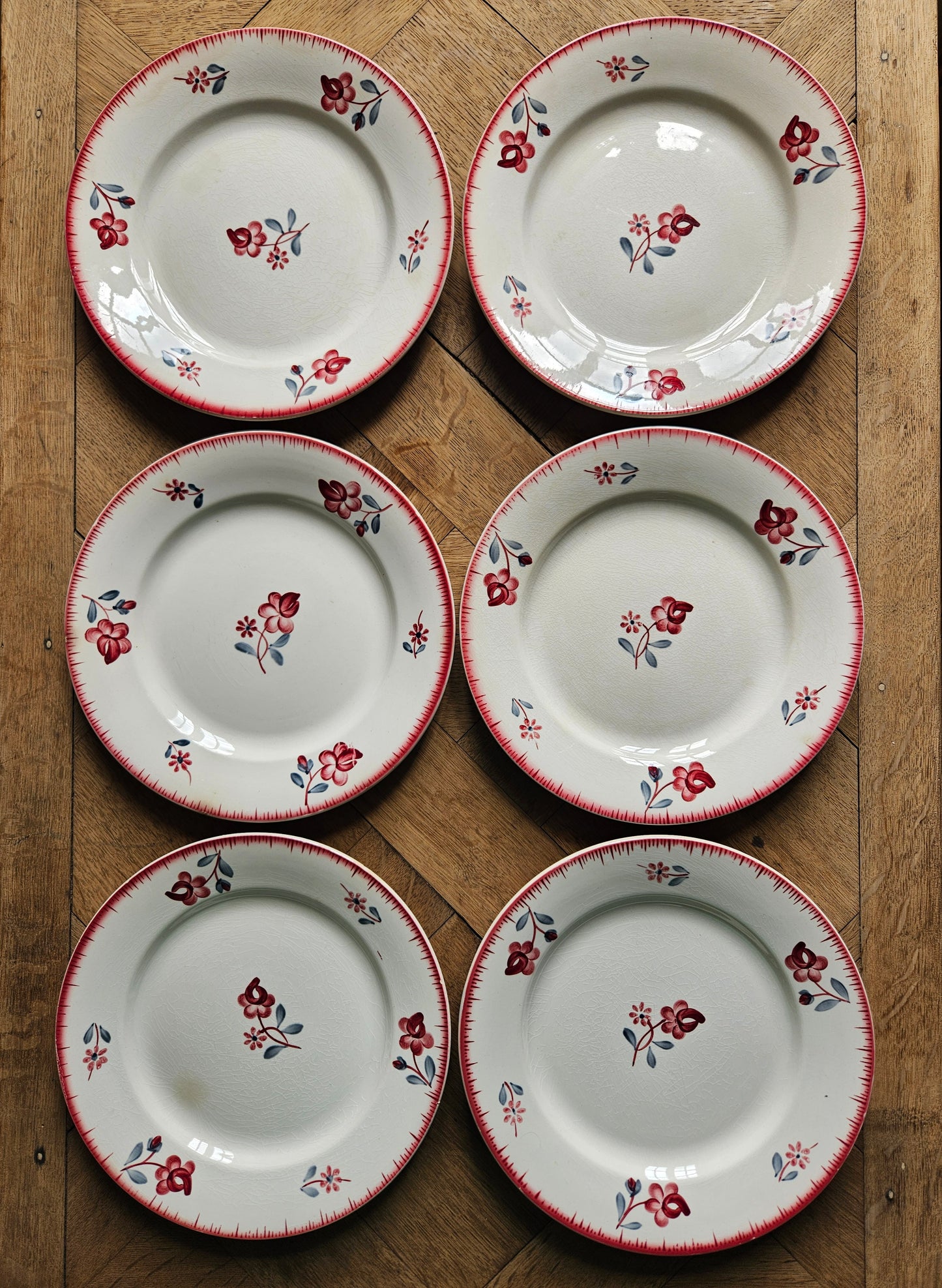 Assiettes plates rétro Digoin, Margaret