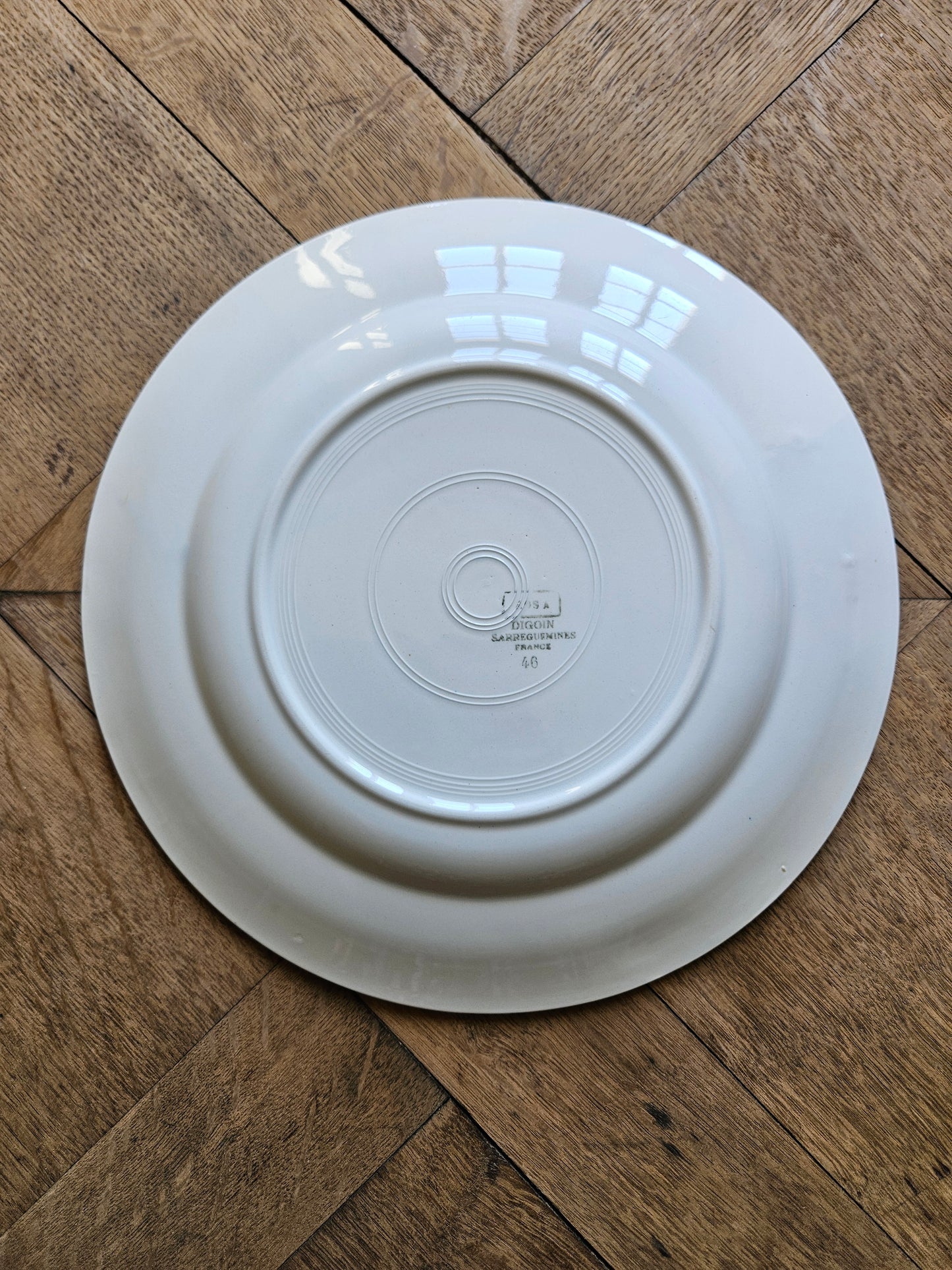 Plat rond rétro Digoin, Rosa