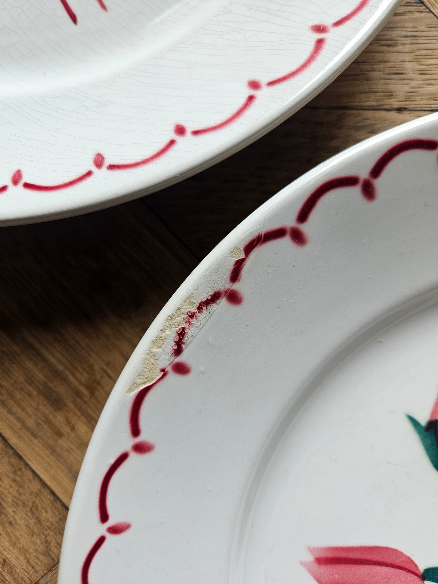 Assiettes plates rétro dépareillées, Digoin & Badonviller