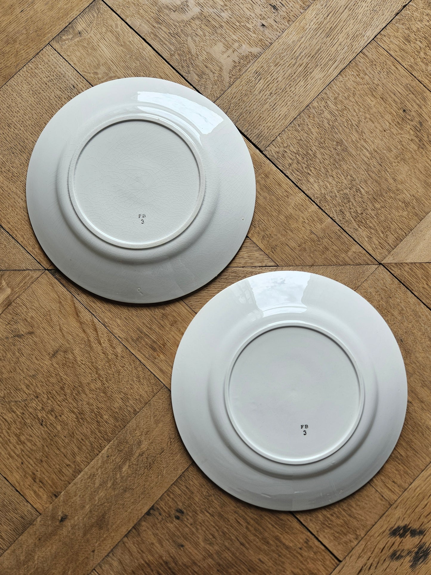 Assiettes plates rétro dépareillées, Digoin & Badonviller
