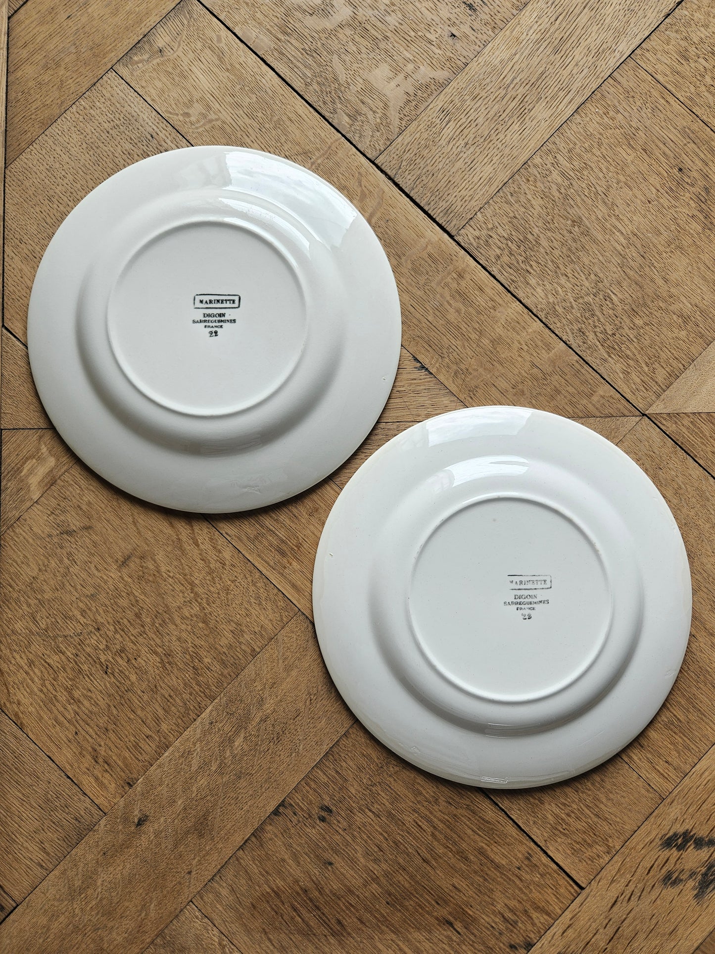 Assiettes plates rétro dépareillées, Digoin & Badonviller