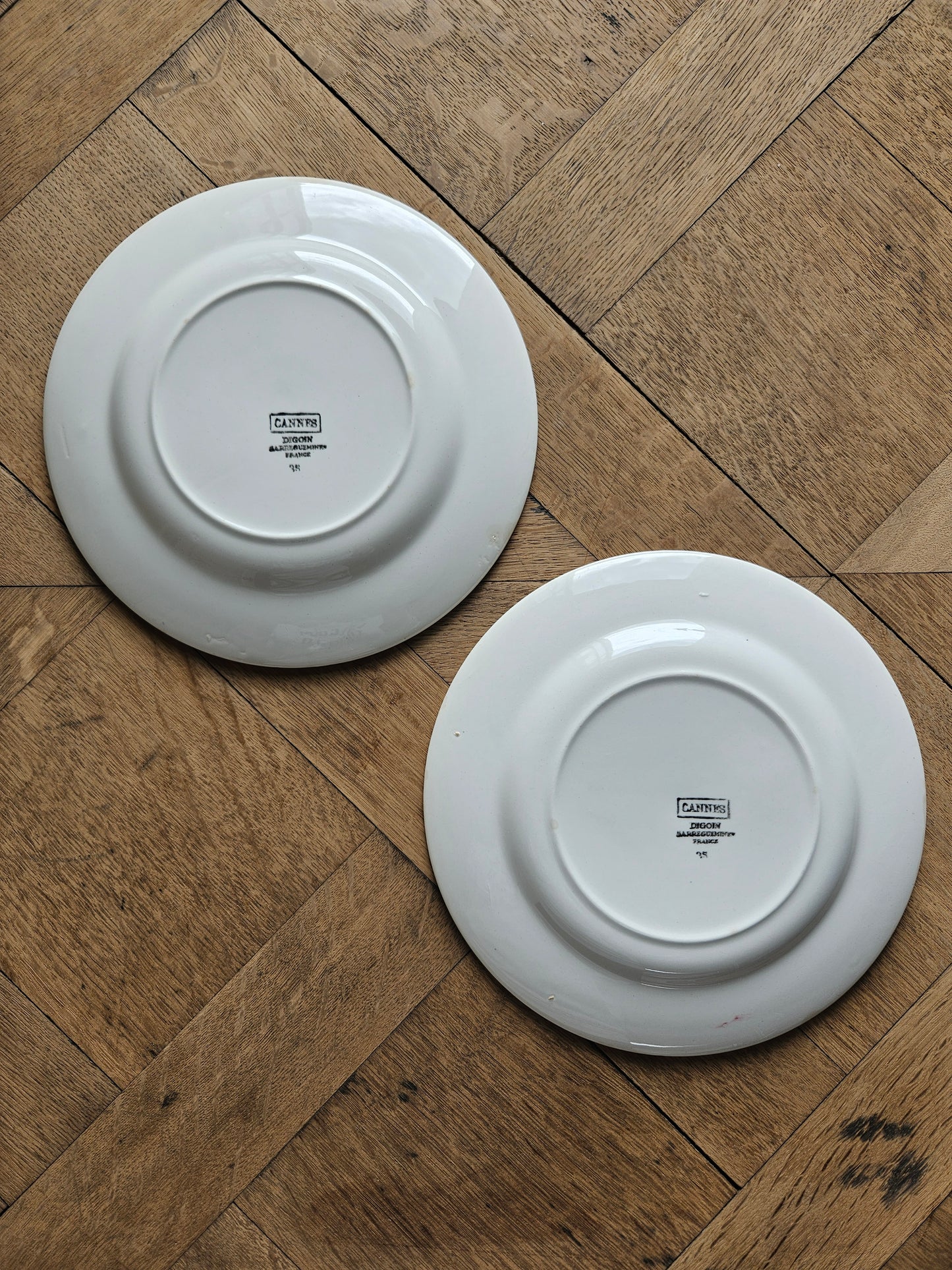 Assiettes plates rétro dépareillées, Digoin & Badonviller
