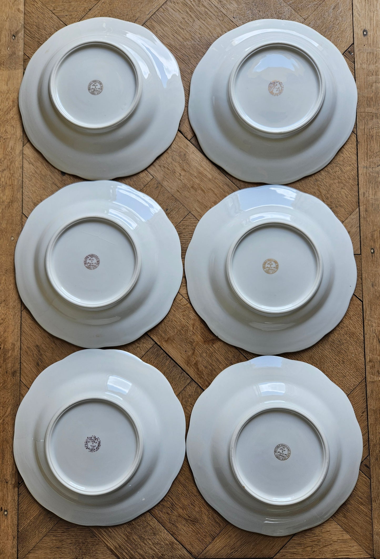 Assiettes creuses anciennes porcelaine S.F.P Foëcy