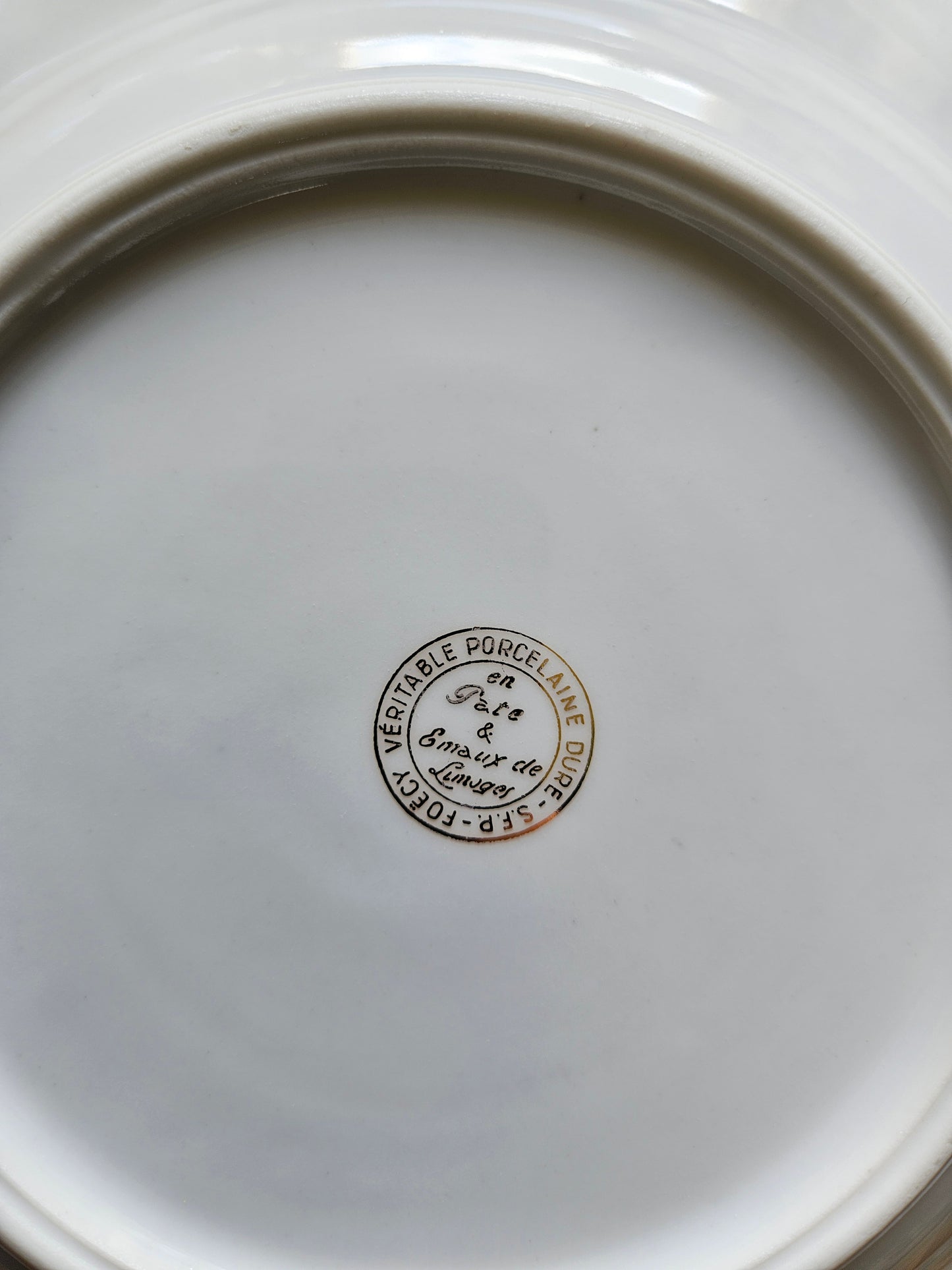 Assiettes creuses anciennes porcelaine S.F.P Foëcy