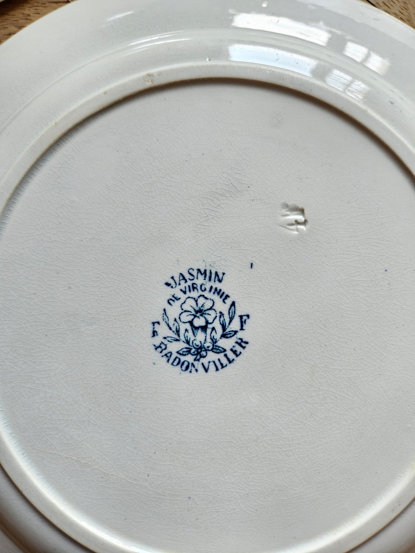 Assiettes plates Badonviller, Jasmin