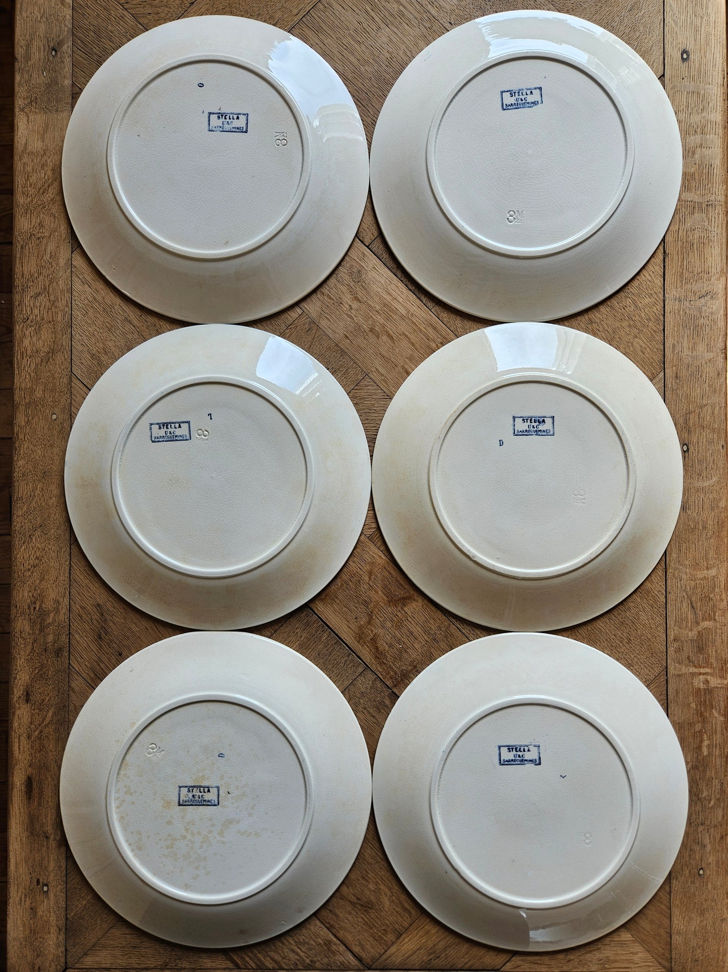 Assiettes plates U&C Sarreguemines, Stella