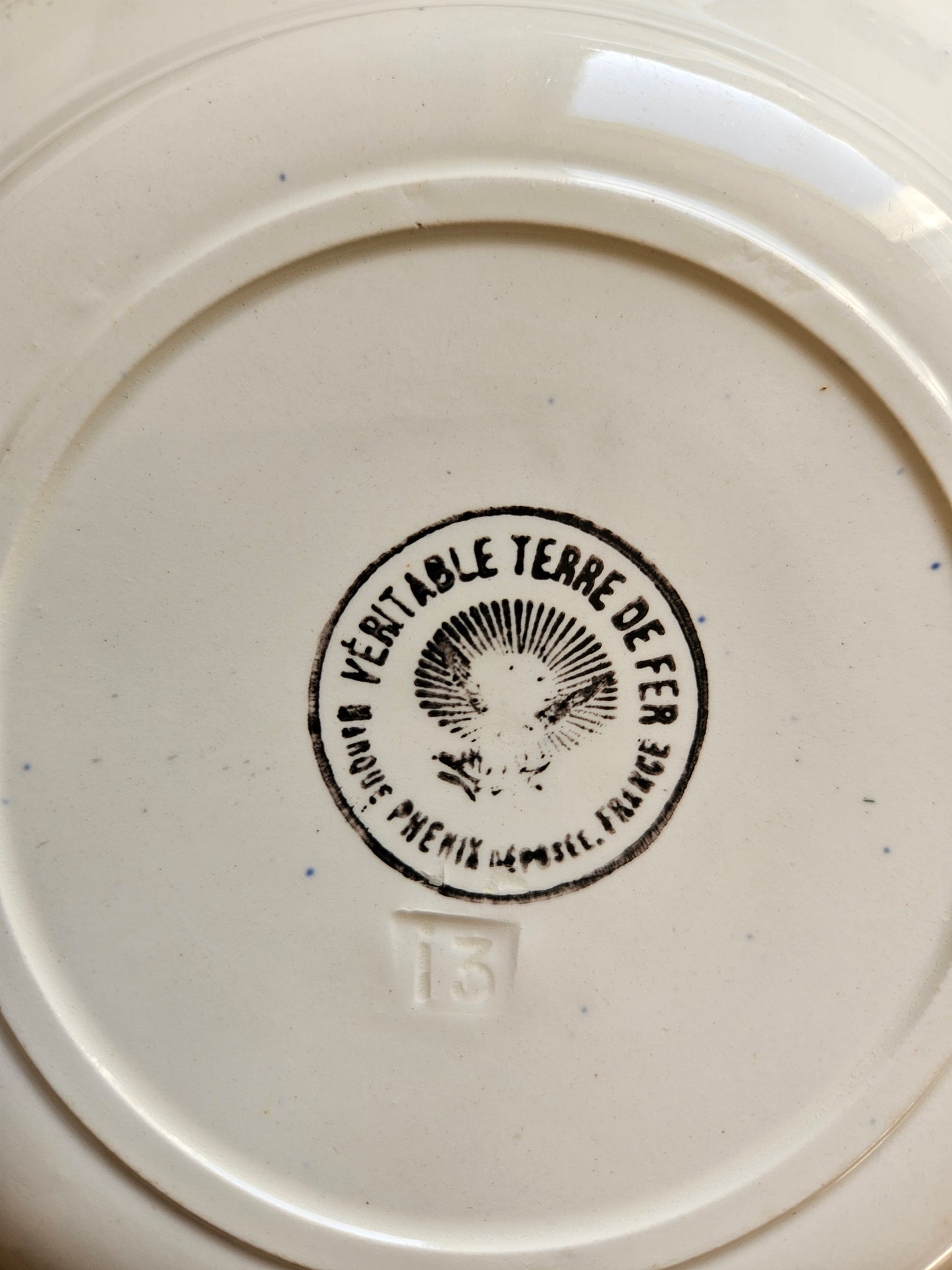 Assiettes creuses vintage fleuries terre de fer Phénix