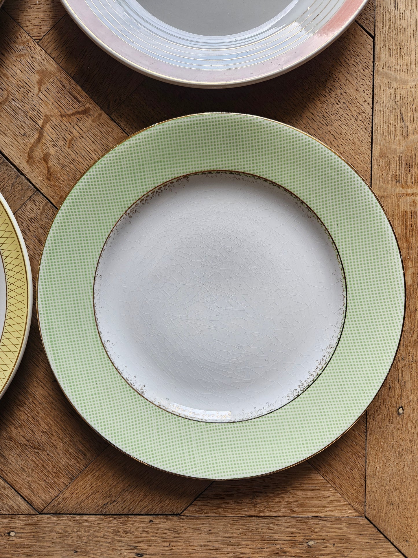 Assiettes plates vintage dépareillées "Summer"