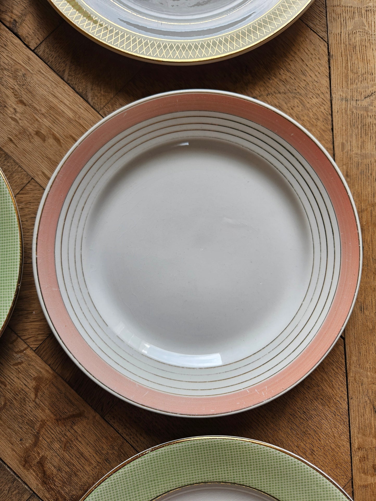 Assiettes plates vintage dépareillées "Summer"