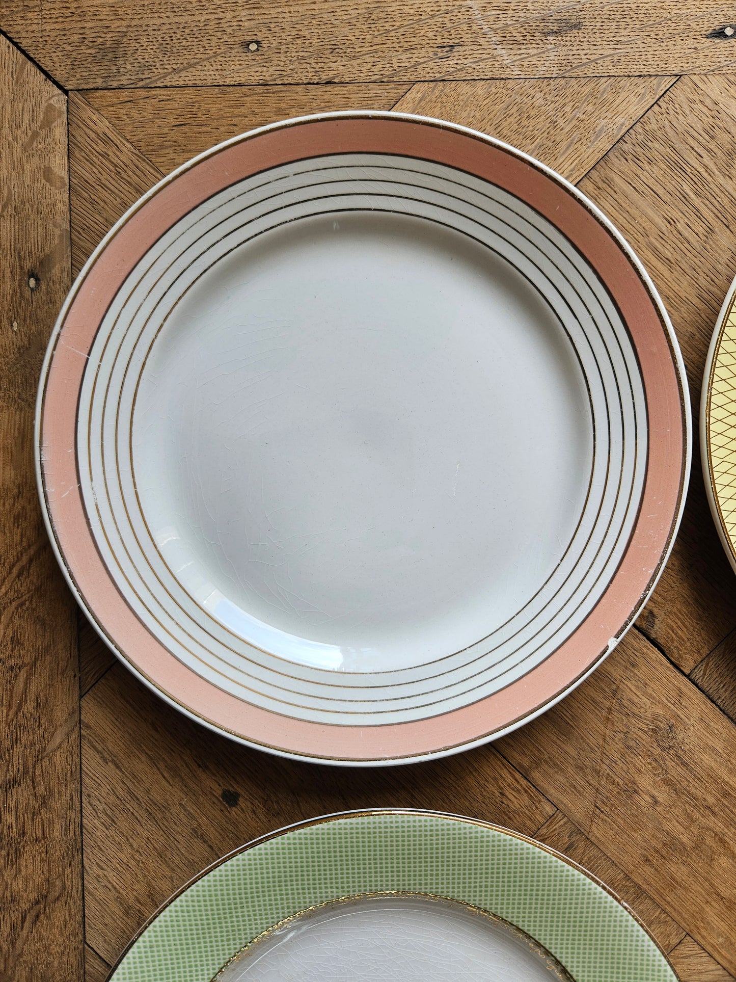 Assiettes plates vintage dépareillées "Summer"