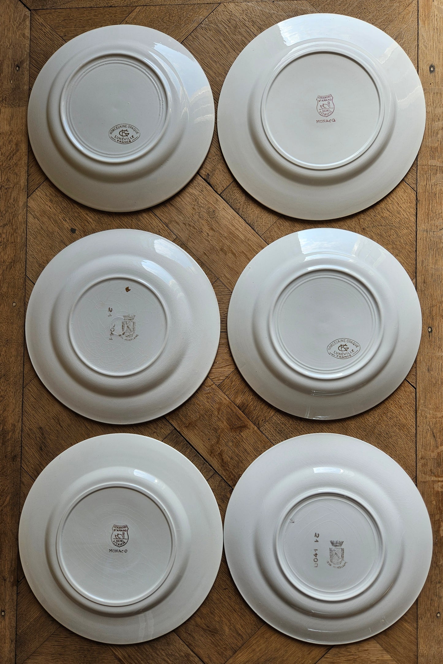 Assiettes plates vintage dépareillées "Summer"