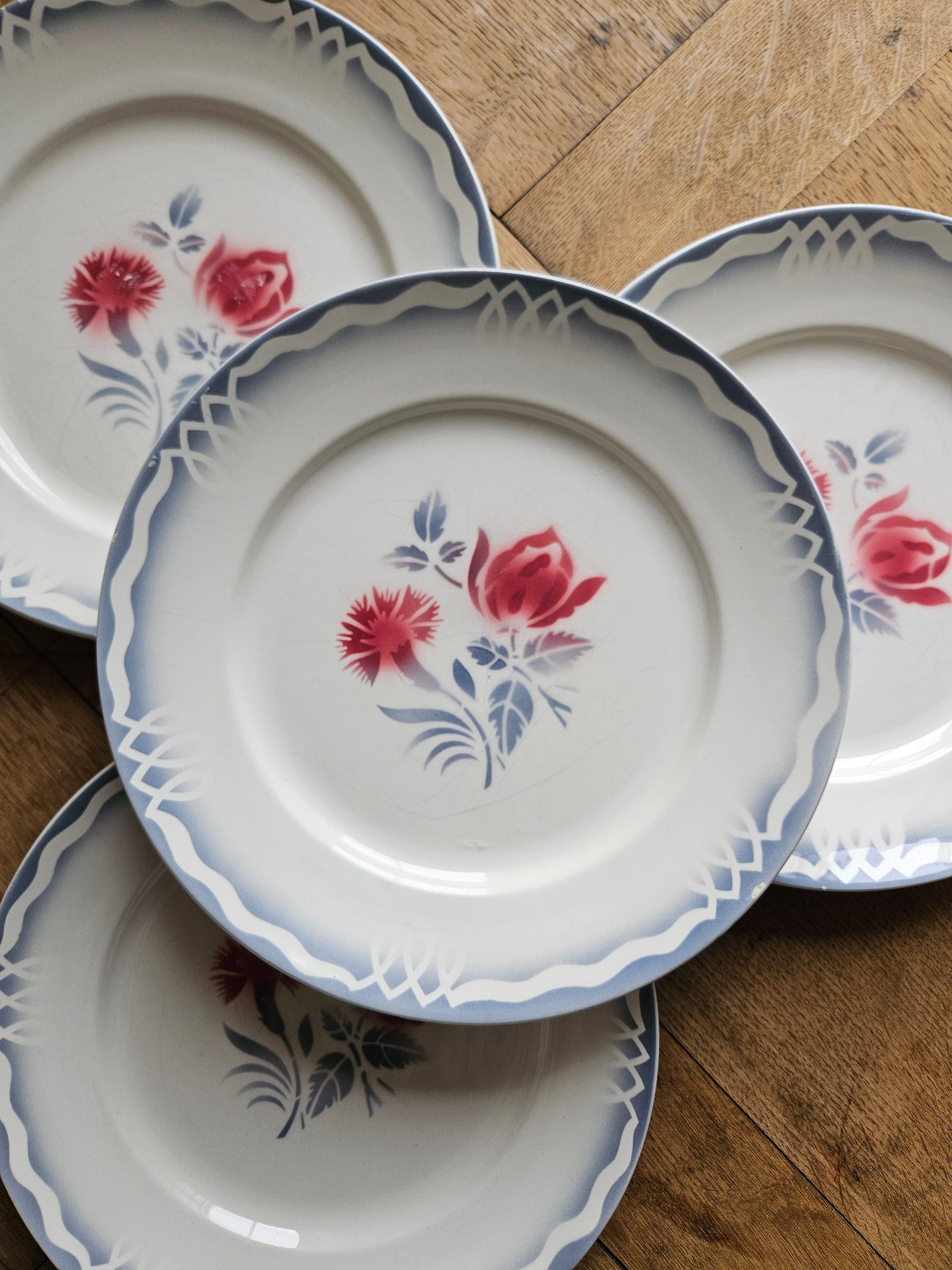 Assiettes plates rétro Moulin des Loups Comminges