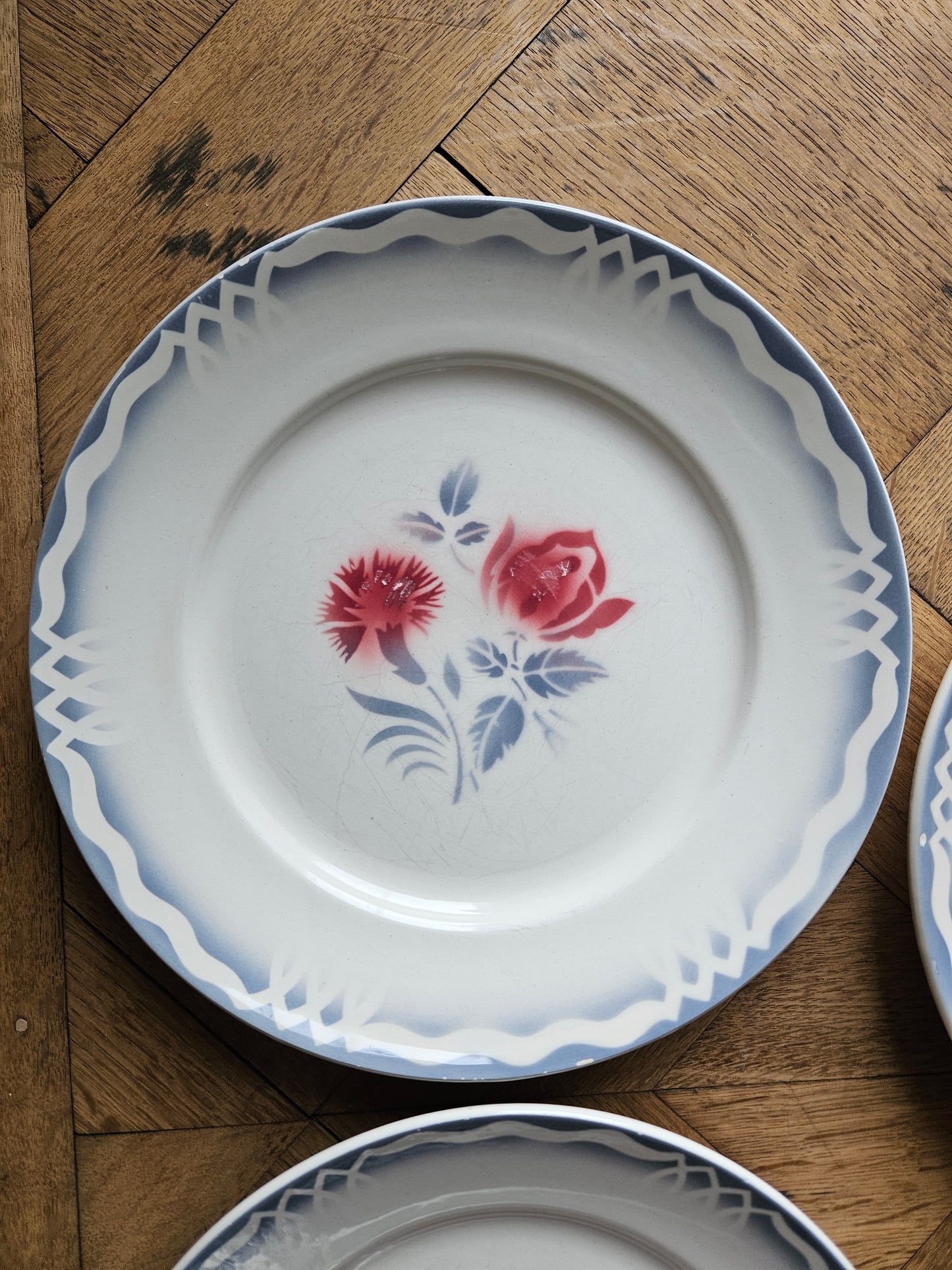 Assiettes plates vintage Moulin des Loups Comminges