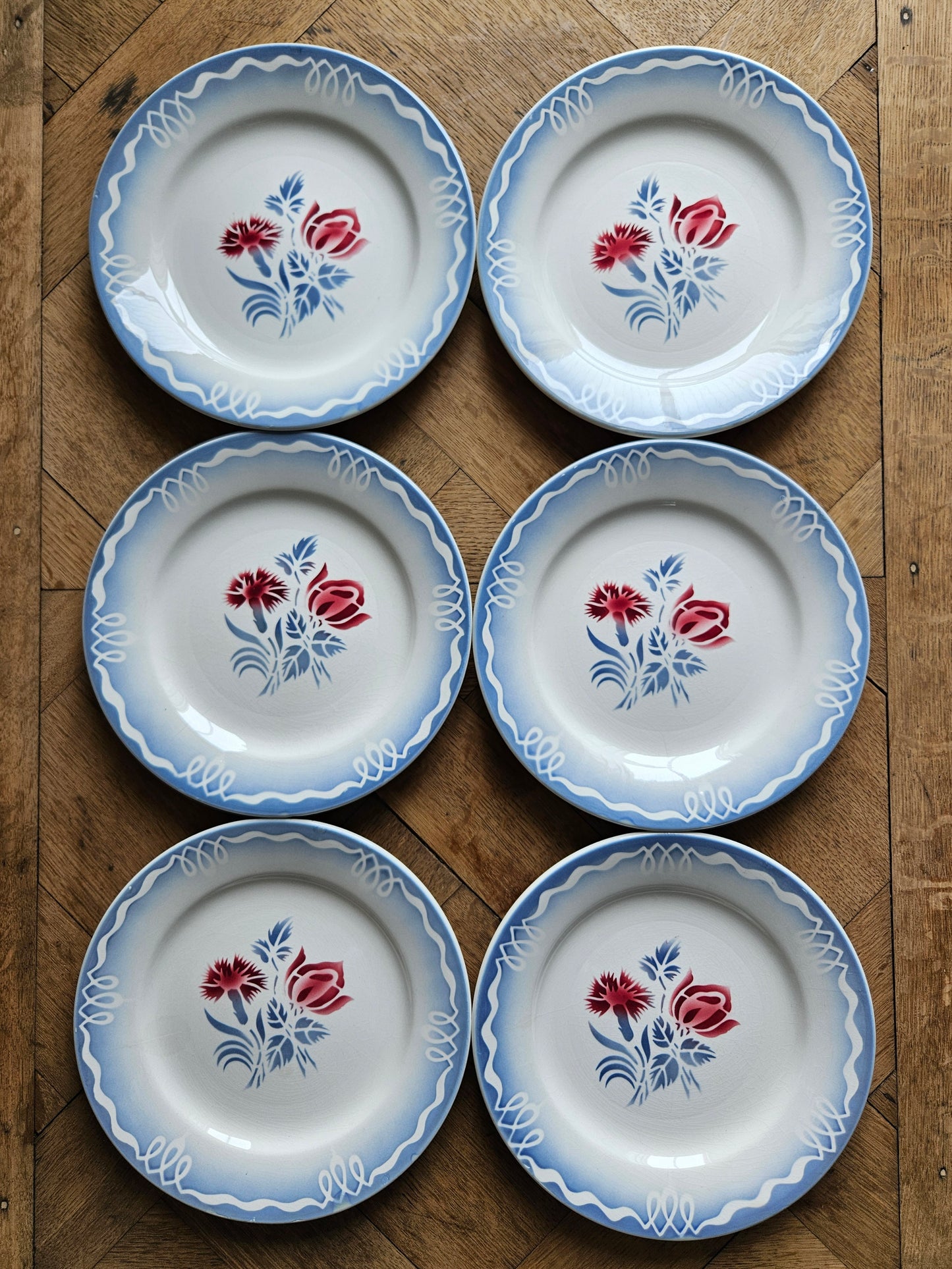 Assiettes à dessert vintage Digoin Juliette