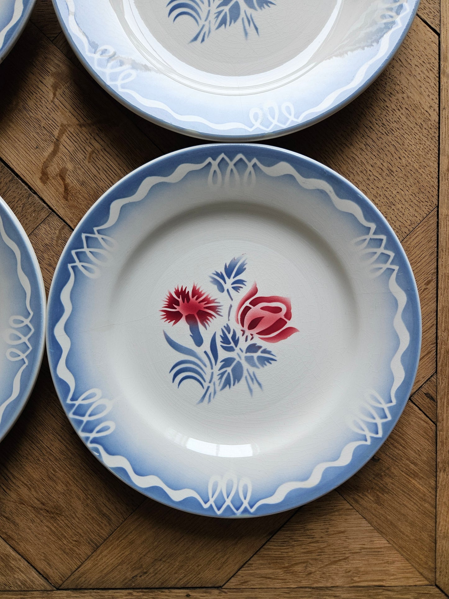 Assiettes à dessert vintage Digoin Juliette
