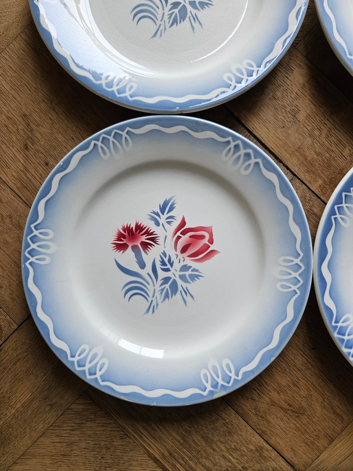 Assiettes à dessert vintage Digoin Juliette