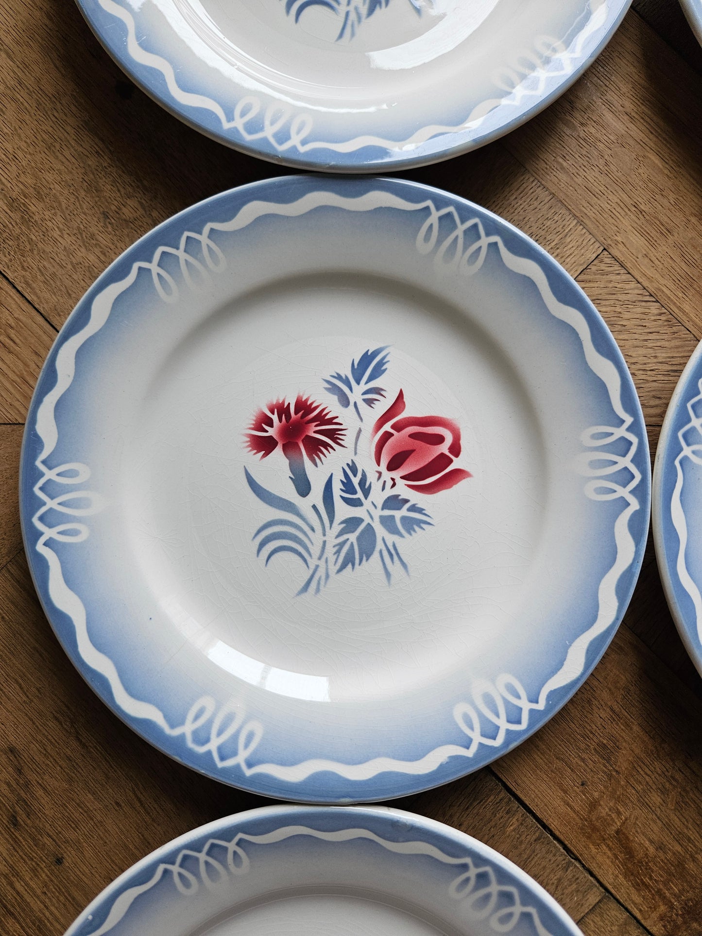 Assiettes à dessert vintage Digoin Juliette