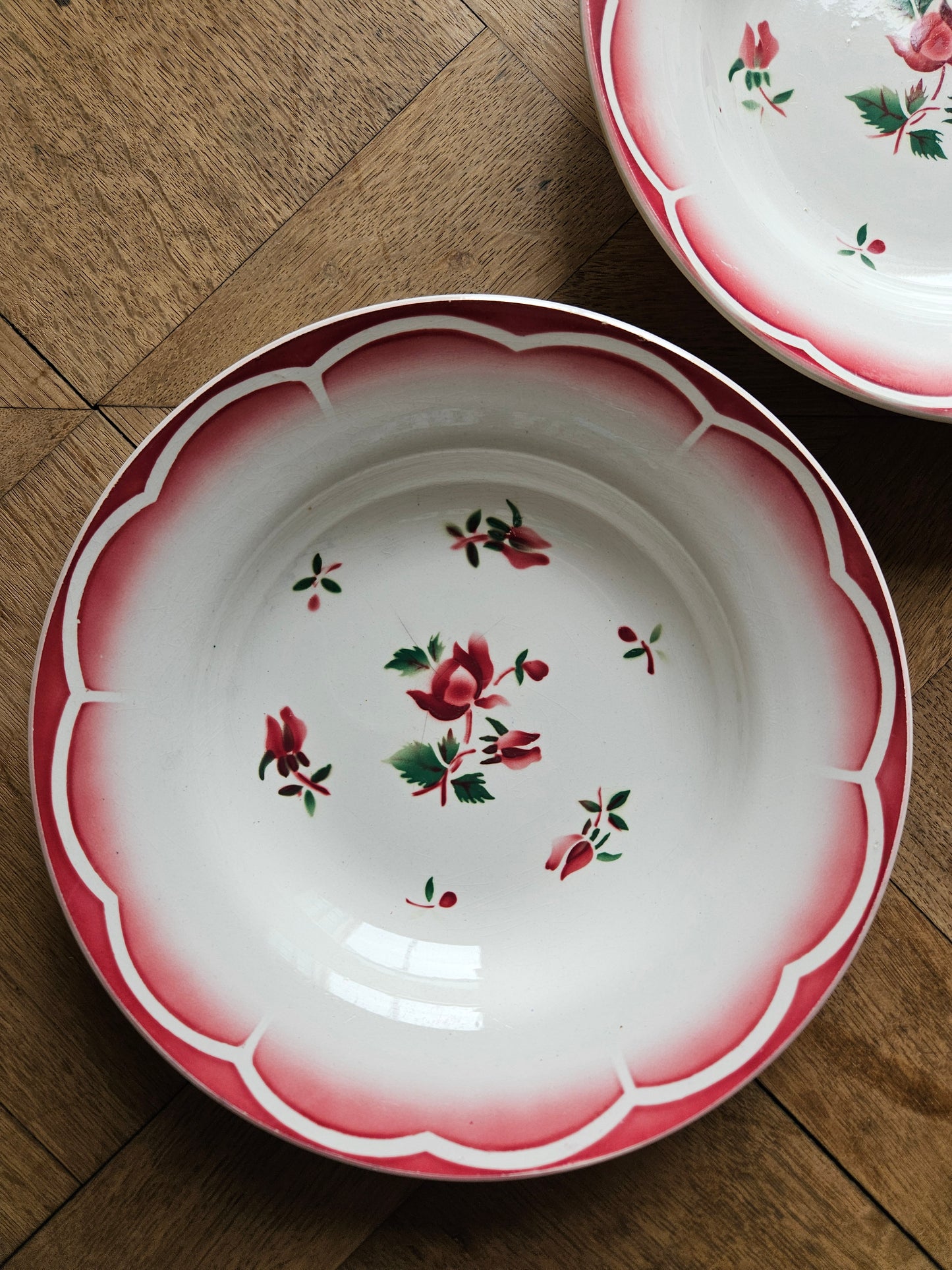 Assiettes creuses vintage dépareillées Digoin et Badonviller