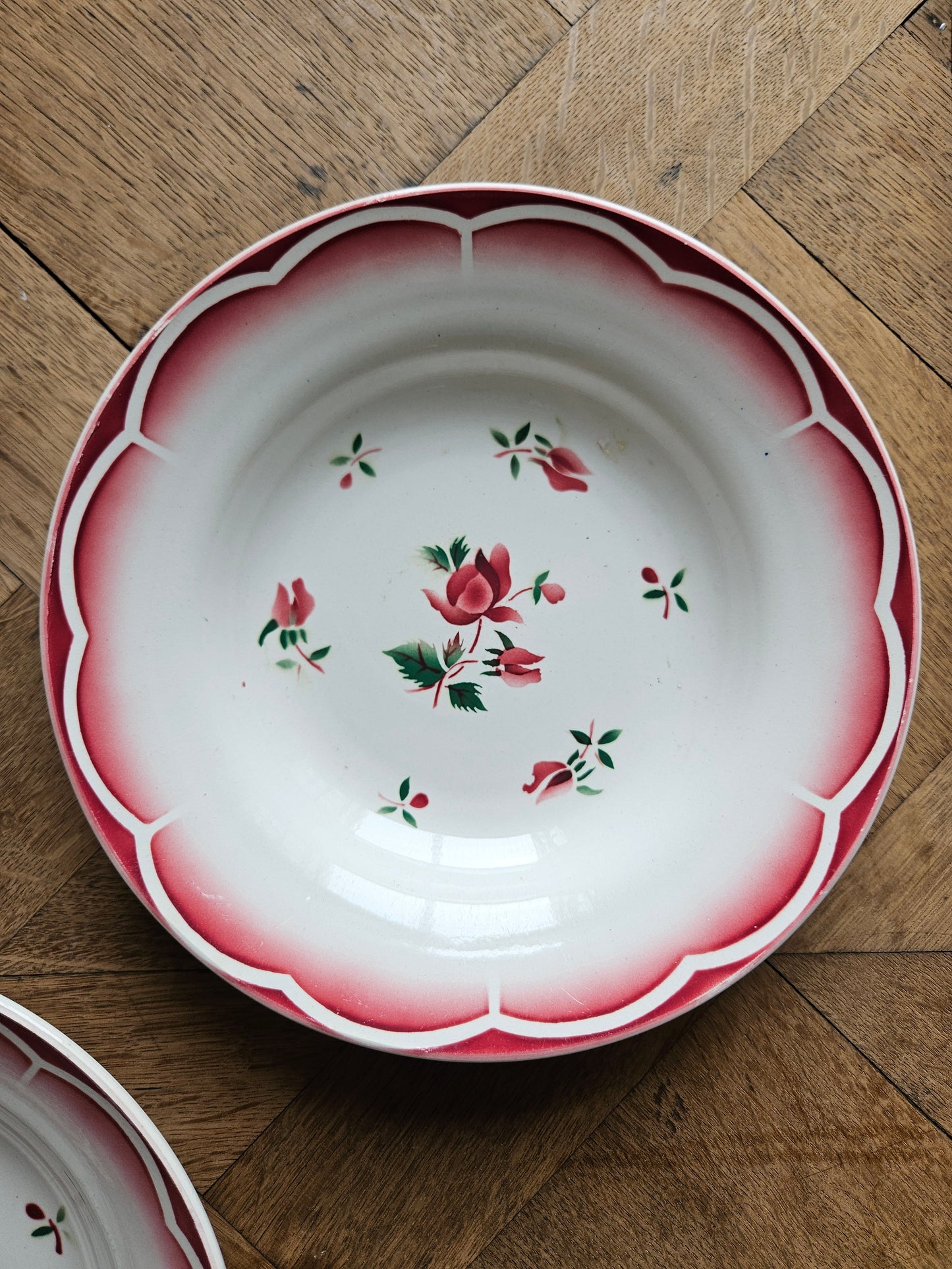 Assiettes creuses vintage dépareillées Digoin et Badonviller