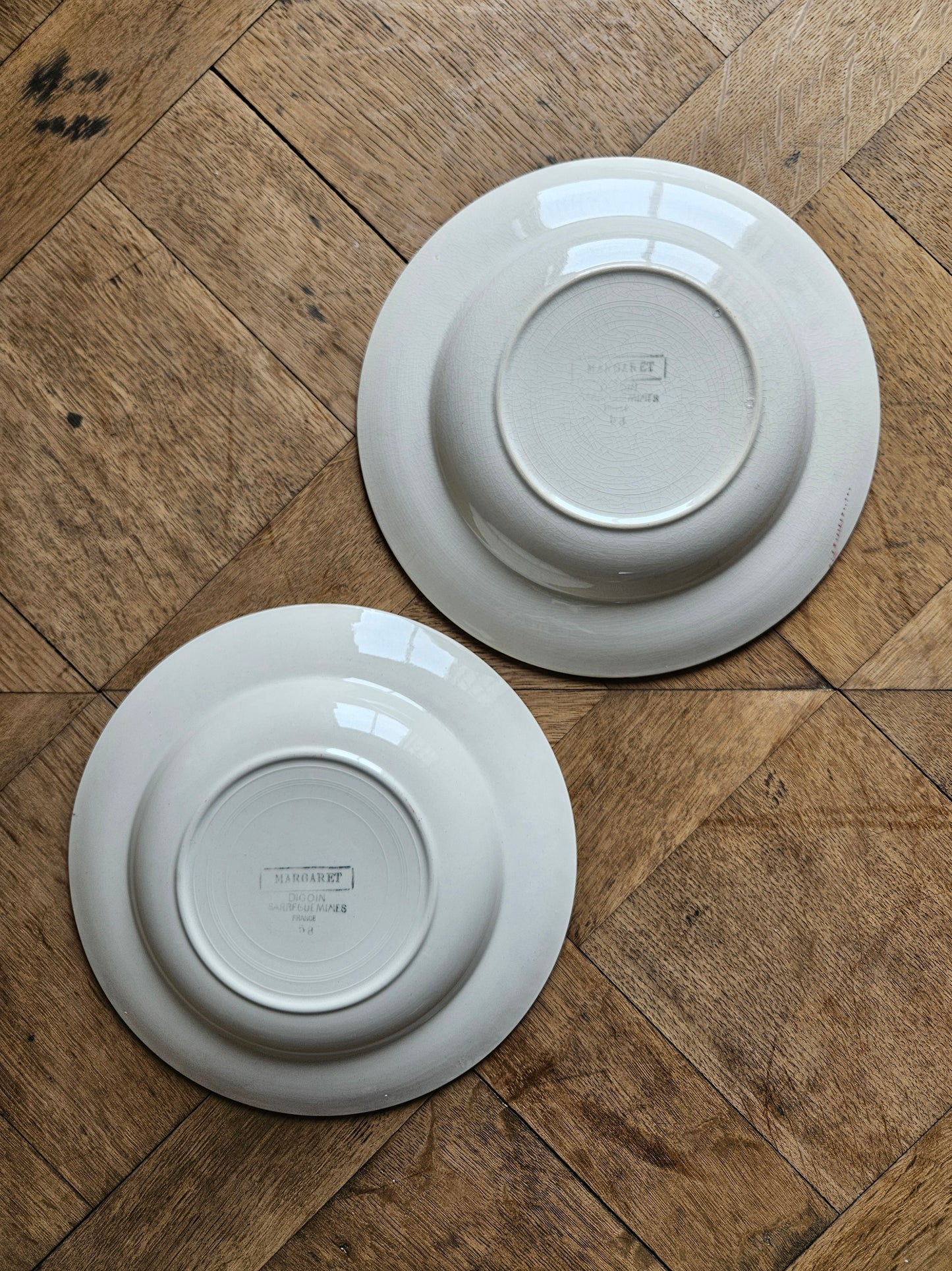Assiettes creuses vintage dépareillées Digoin et Badonviller