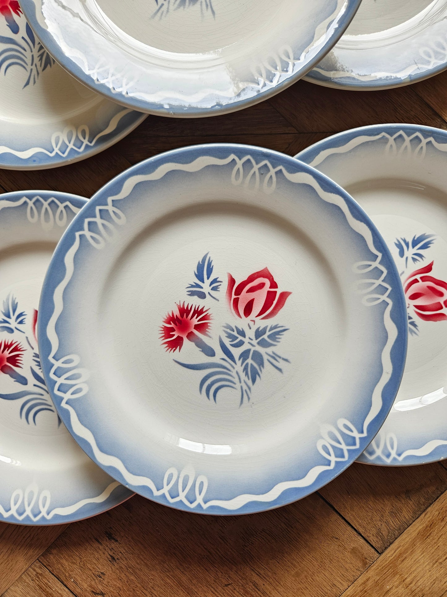 Assiettes à dessert vintage Digoin, Juliette