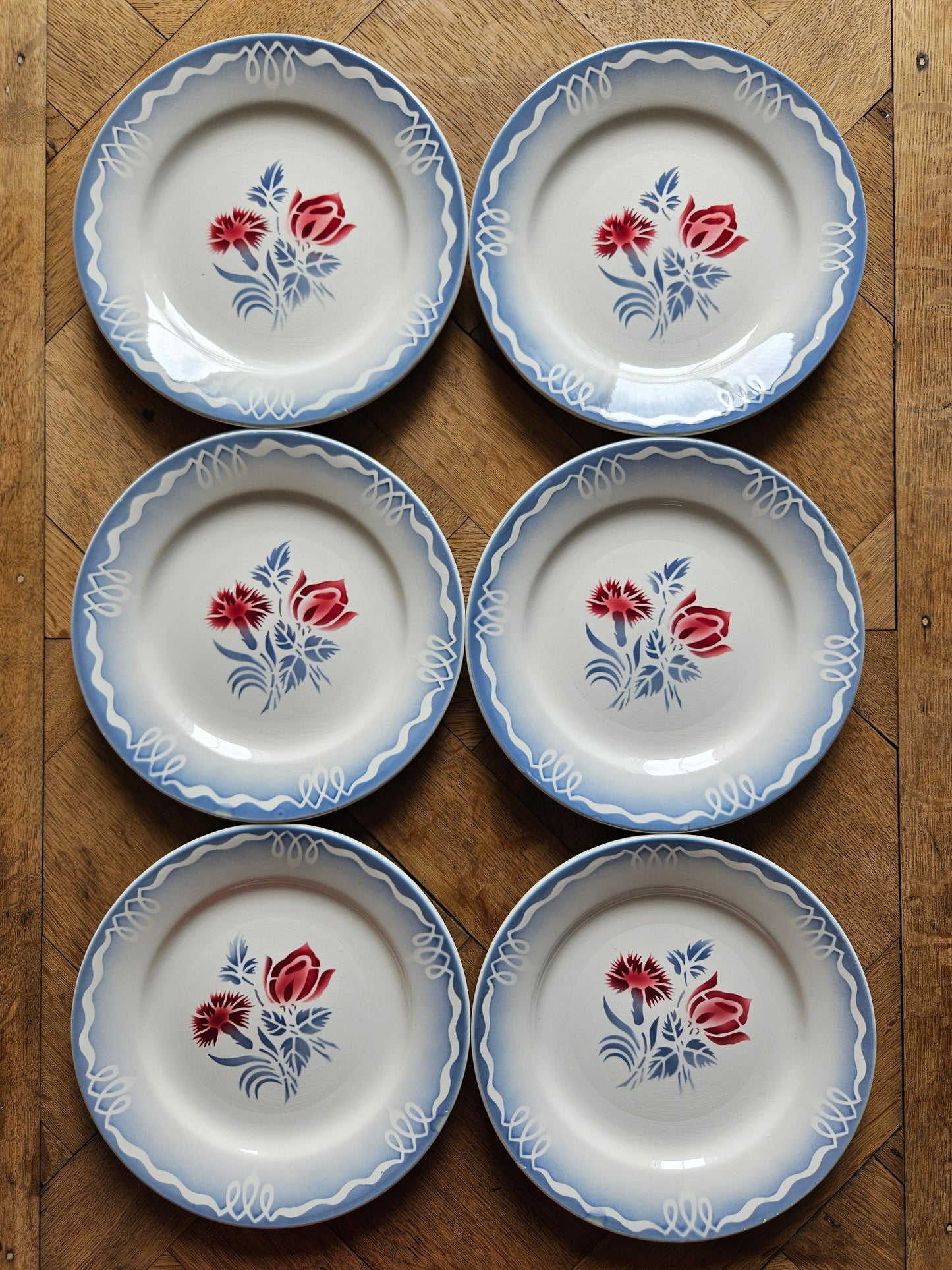 Assiettes à dessert vintage Digoin, Juliette