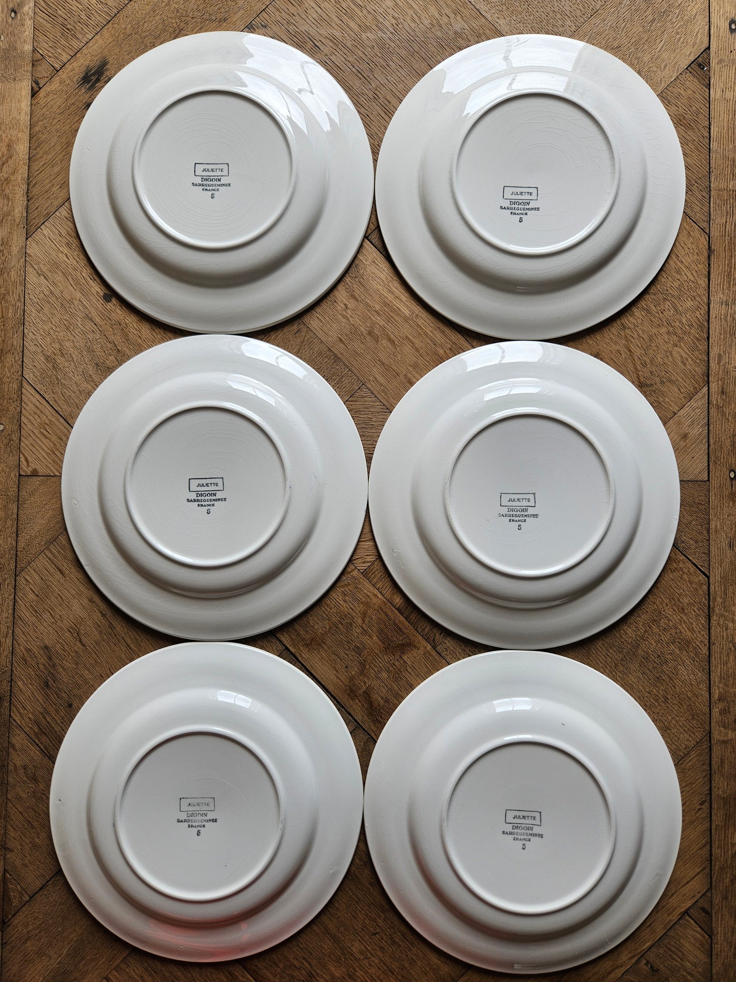 Assiettes à dessert vintage Digoin, Juliette