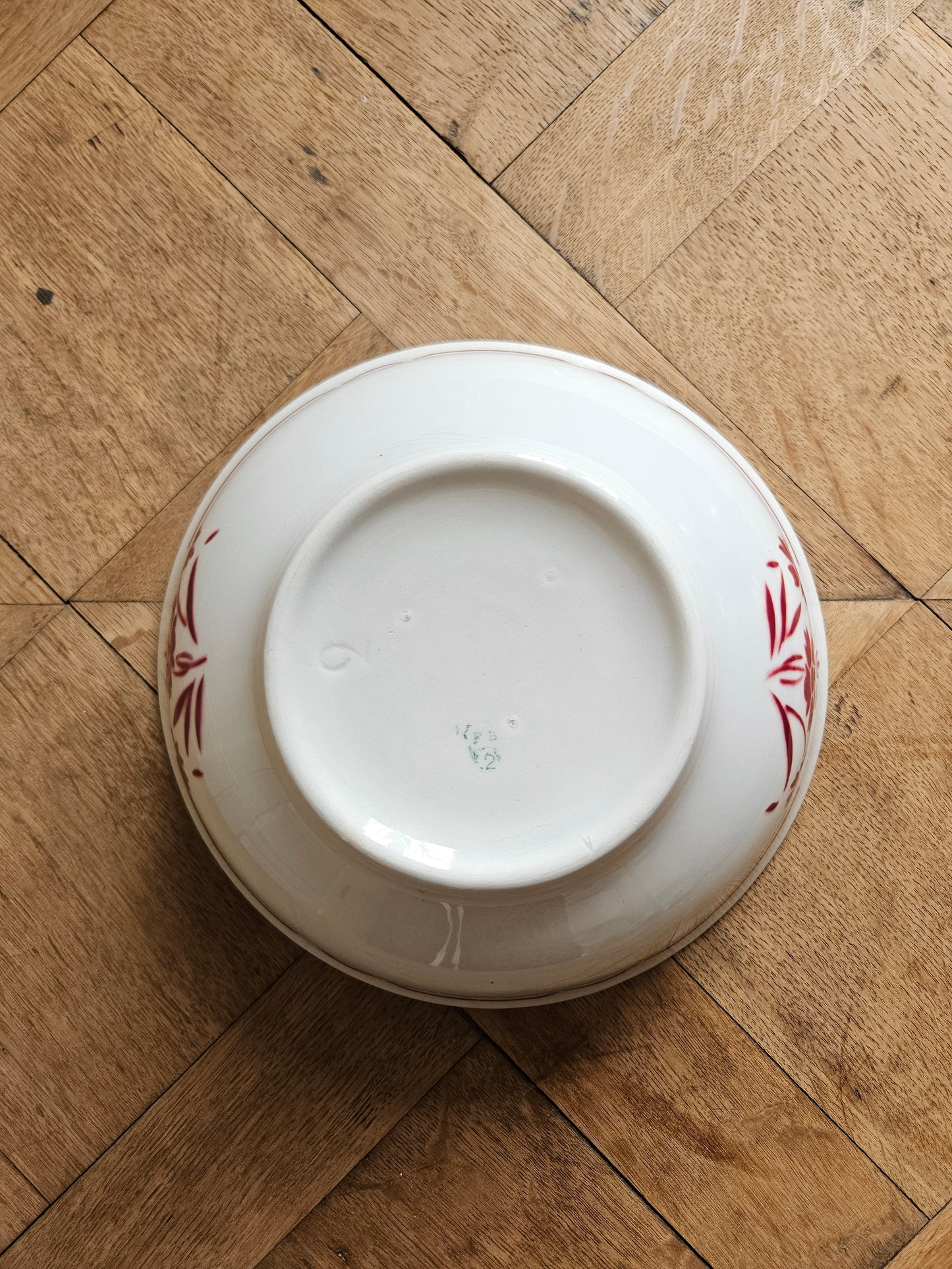 Saladier vintage Badonviller rouge