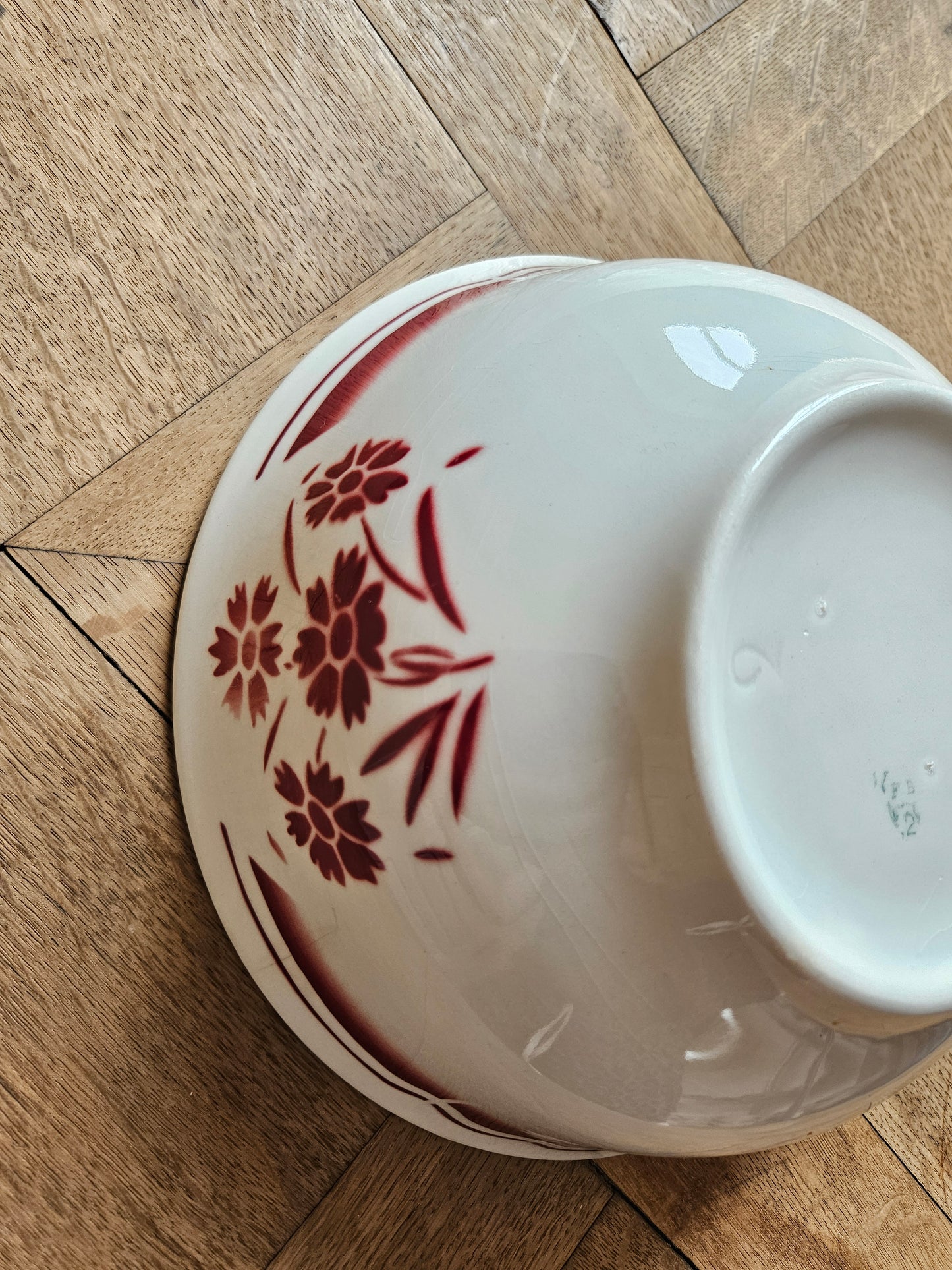 Saladier vintage Badonviller rouge