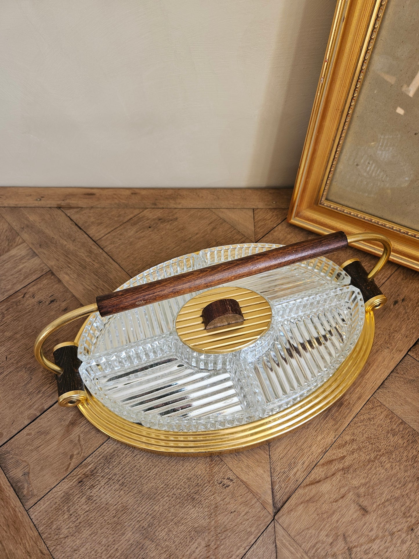 Plateau miroir apéritif Art Déco
