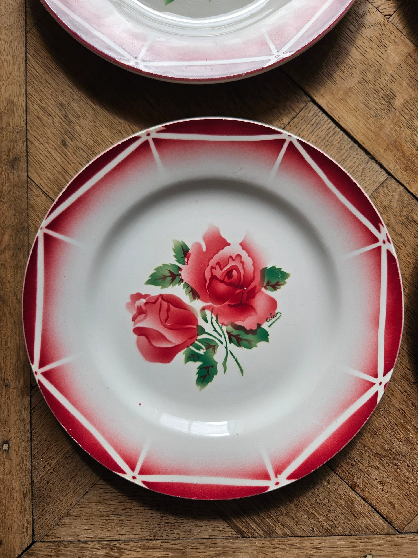 Assiette plate vintage Digoin, Cibon
