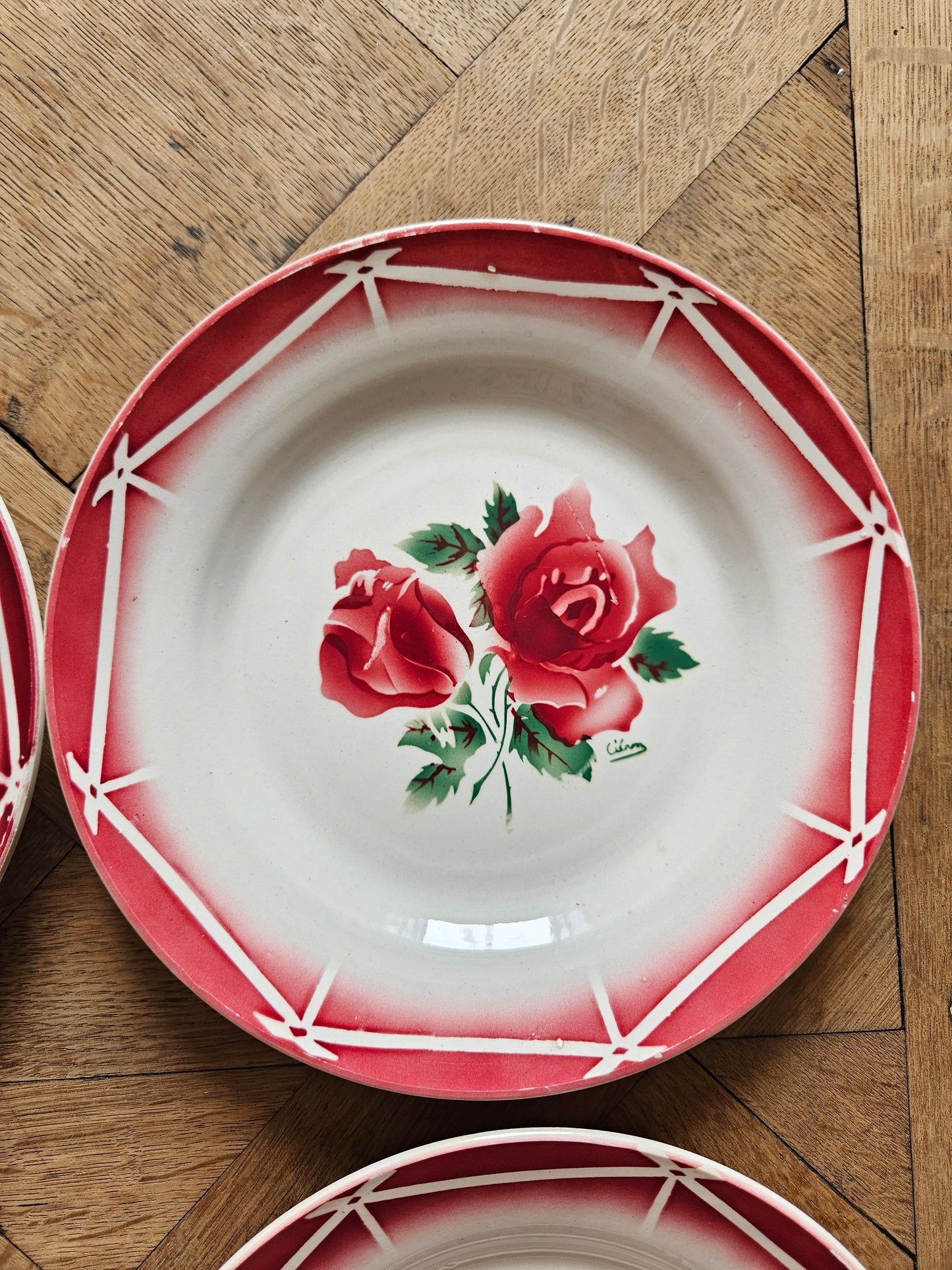 Assiette plate vintage Digoin, Cibon