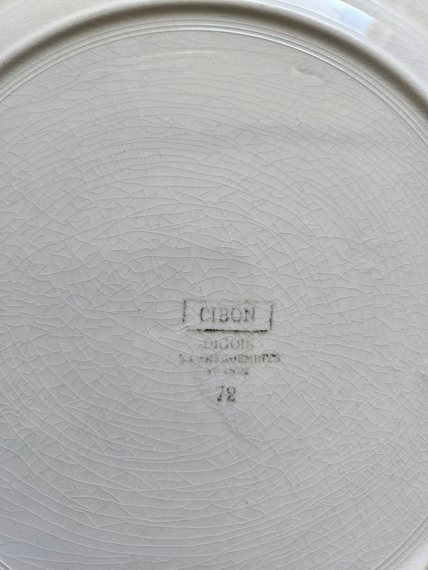 Estampille du plat rond ancien Digoin, modèle Cibon