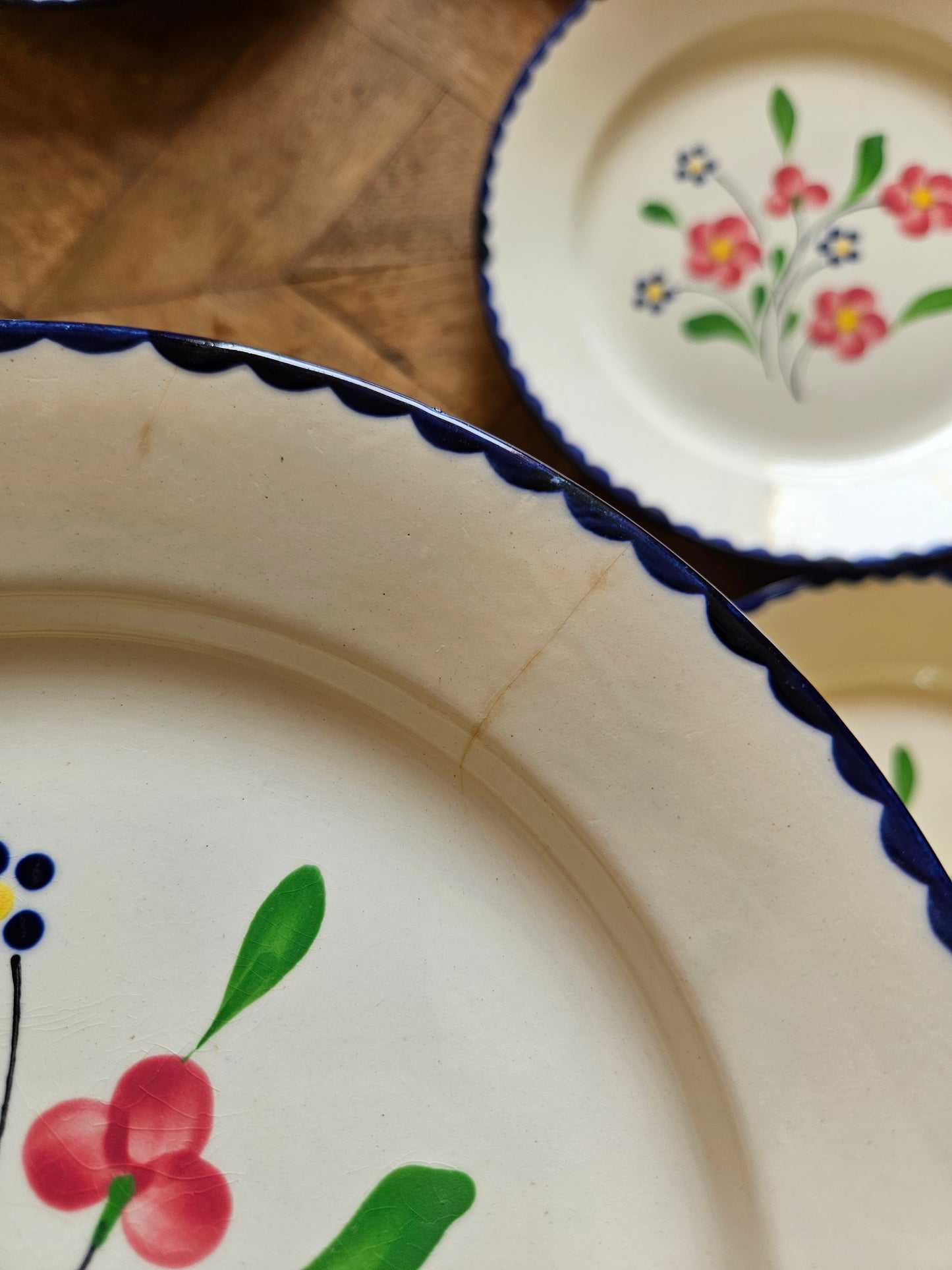 Assiettes plates vintage Salins, Rosemonde