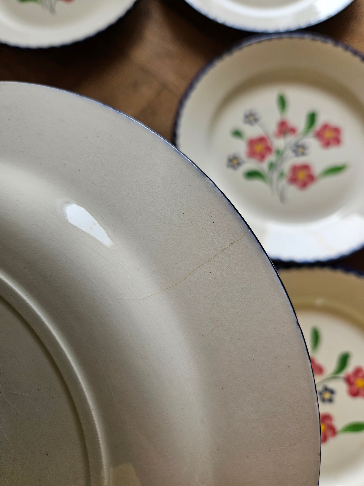 Assiettes plates vintage Salins, Rosemonde